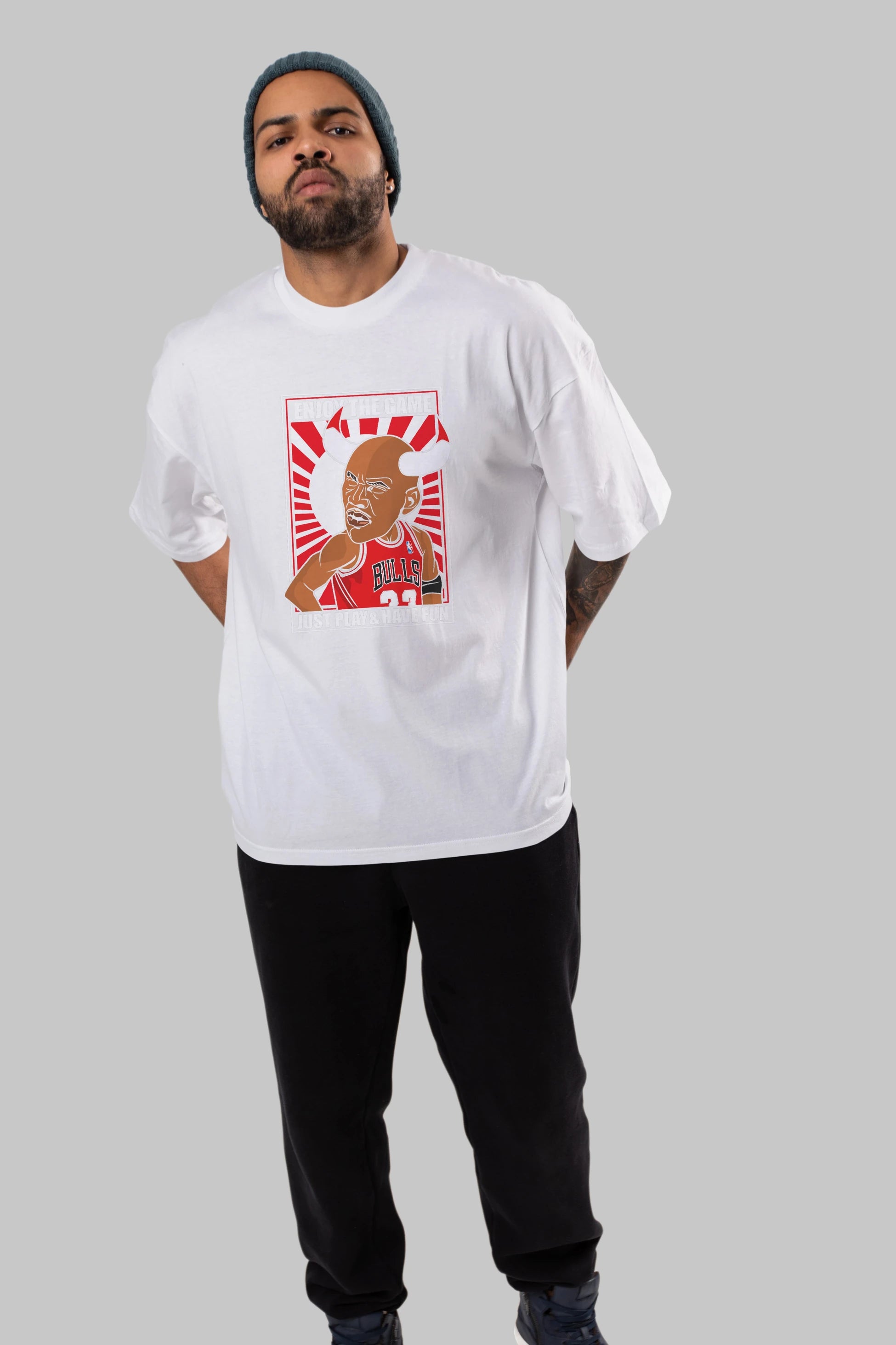Michael Jordan Ön Baskılı Oversize t-shirt Erkek Kadın Unisex %100 Pamuk tişort