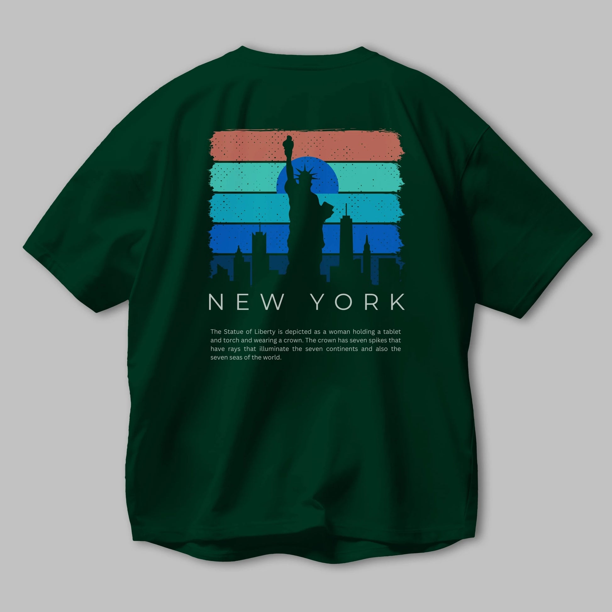 New York Yazılı Arka Baskılı Oversize t-shirt Erkek Kadın Unisex