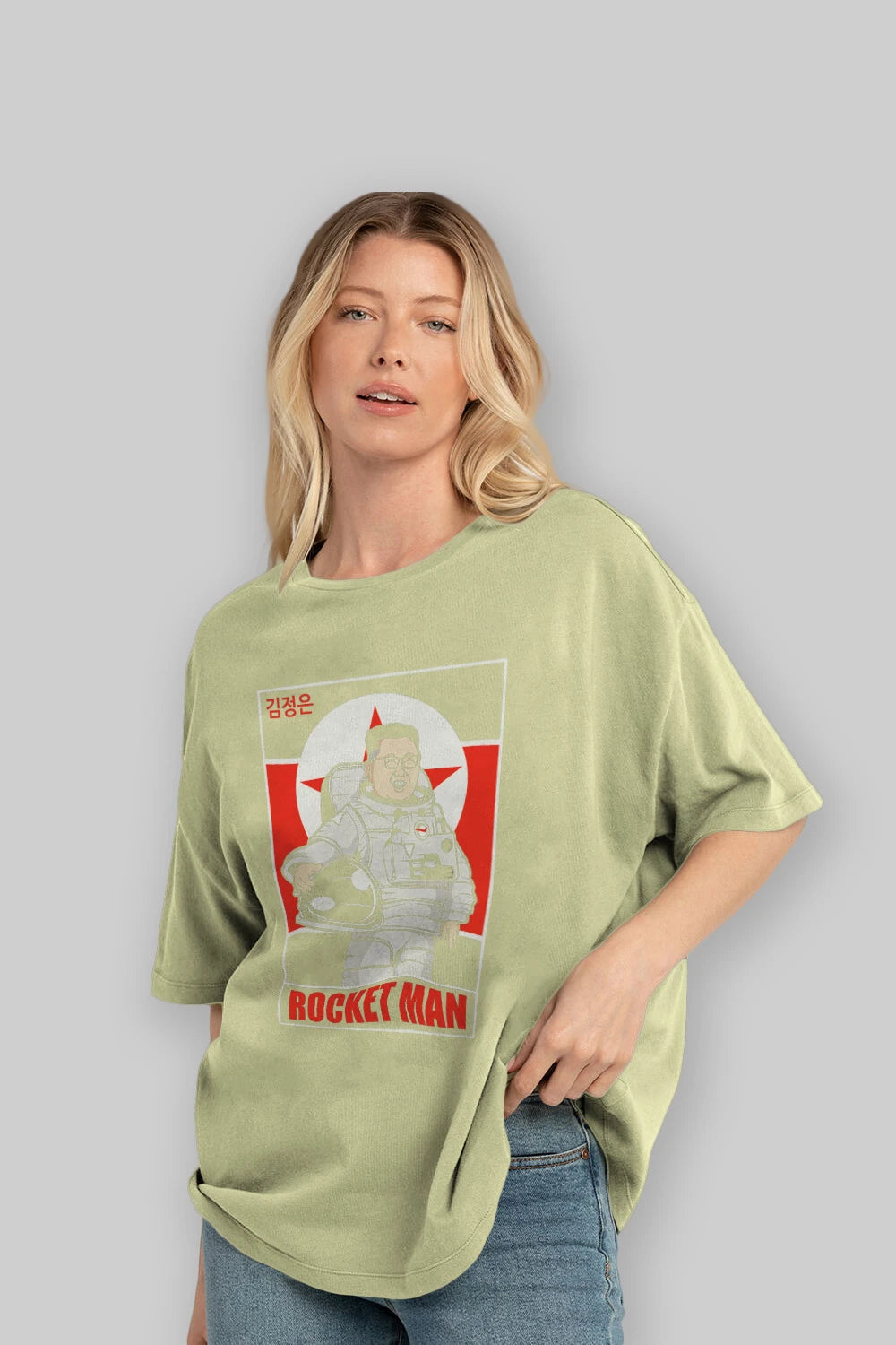 Astronot Kim Ön Baskılı Oversize t-shirt Erkek Kadın Unisex %100 Pamuk tişort