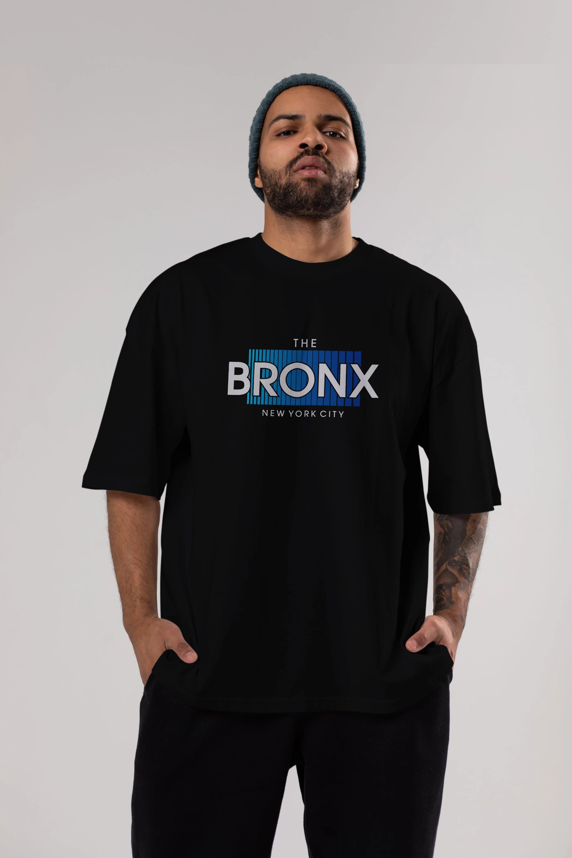 The Bronx Ön Baskılı Oversize t-shirt Erkek Kadın Unisex