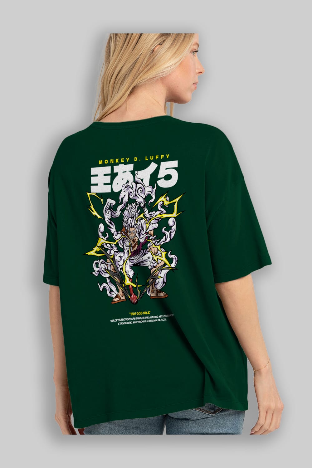 Monkey D. Luffy Anime Arka Baskılı Oversize t-shirt Erkek Kadın Unisex