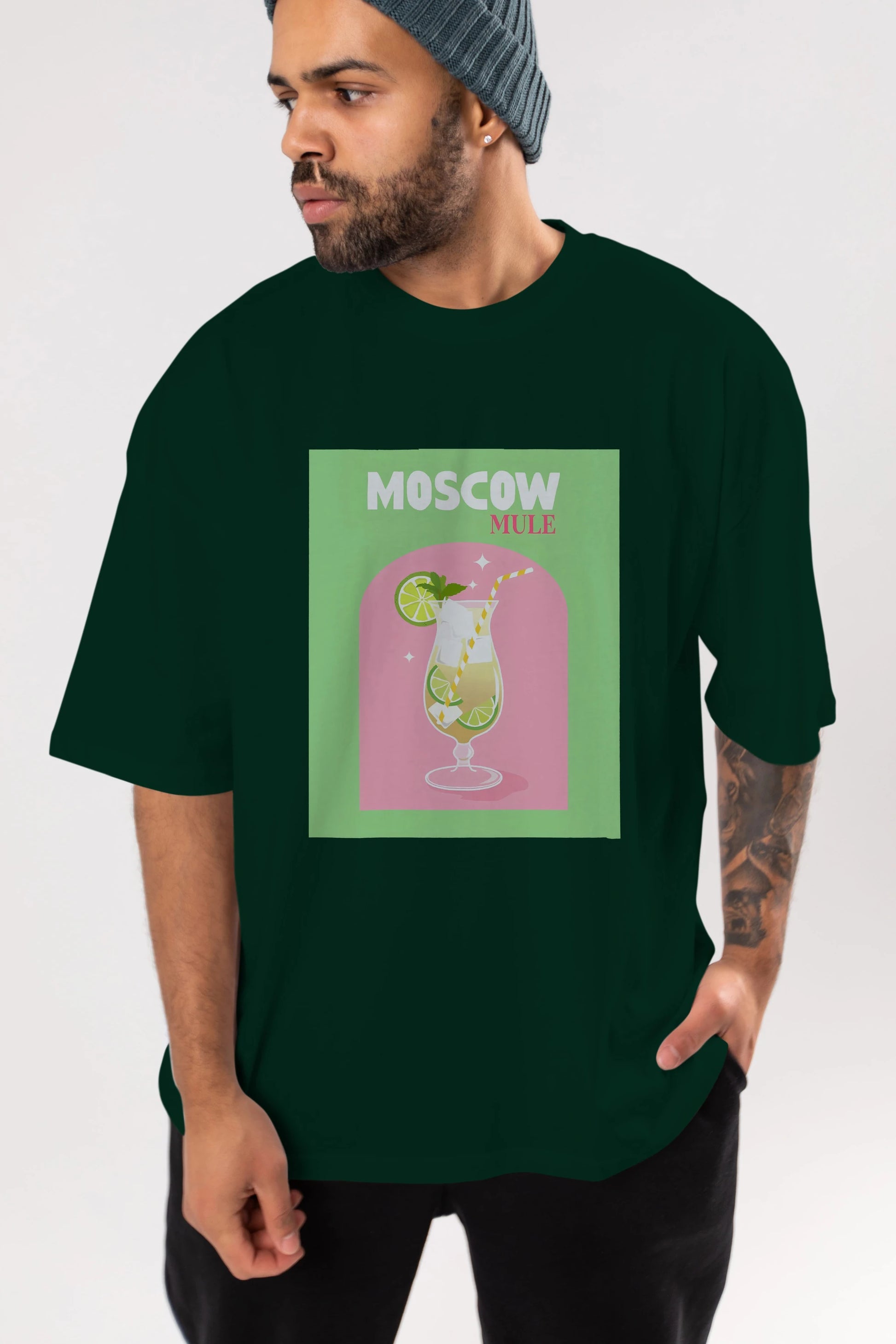 Moscow Mule 5 Ön Baskılı Oversize t-shirt Erkek Kadın Unisex %100 Pamuk Bisiklet Yaka tişort