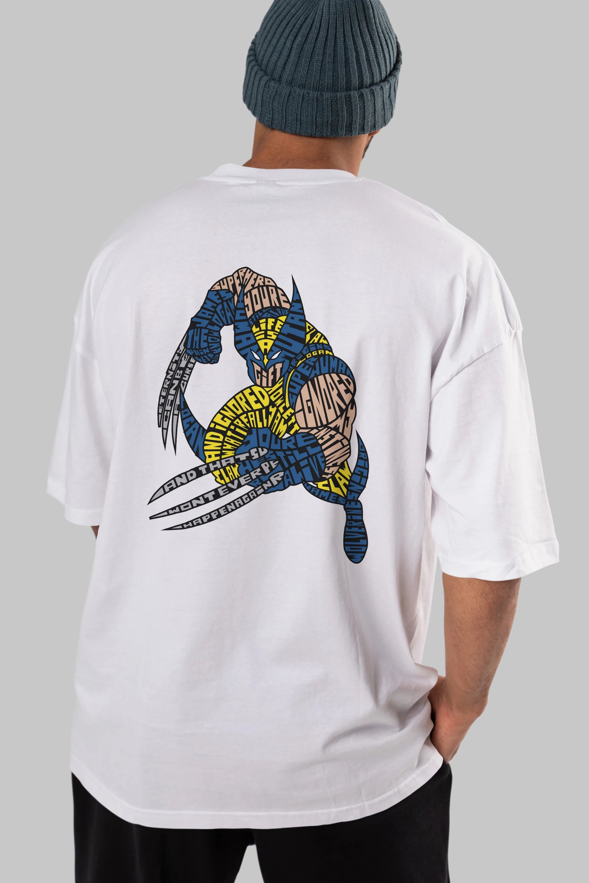 Logan Arka Baskılı Oversize t-shirt %100 pamuk Erkek Kadın Unisex
