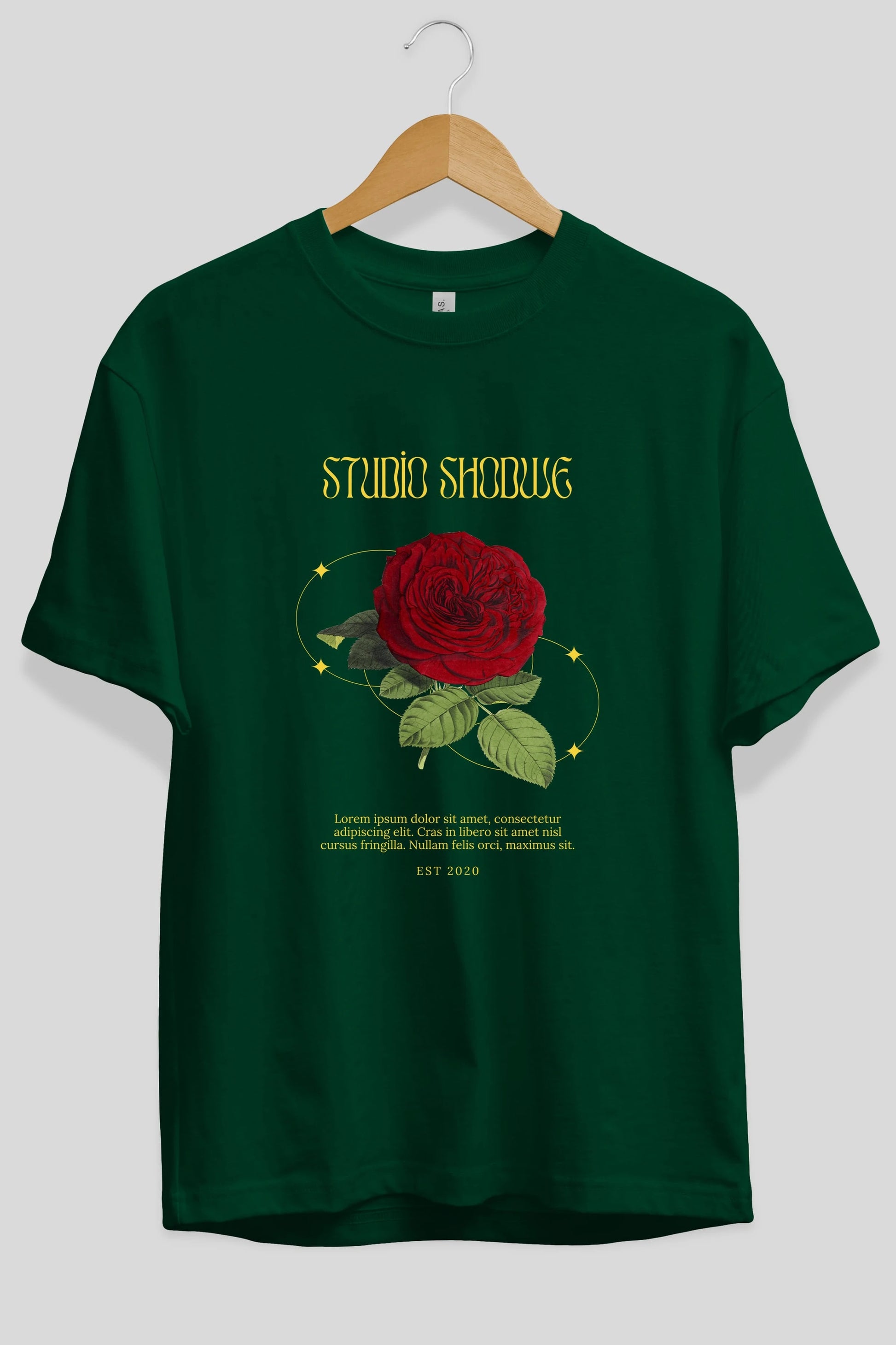 Studio Shodwe Rose Ön Baskılı Oversize t-shirt Erkek Kadın Unisex