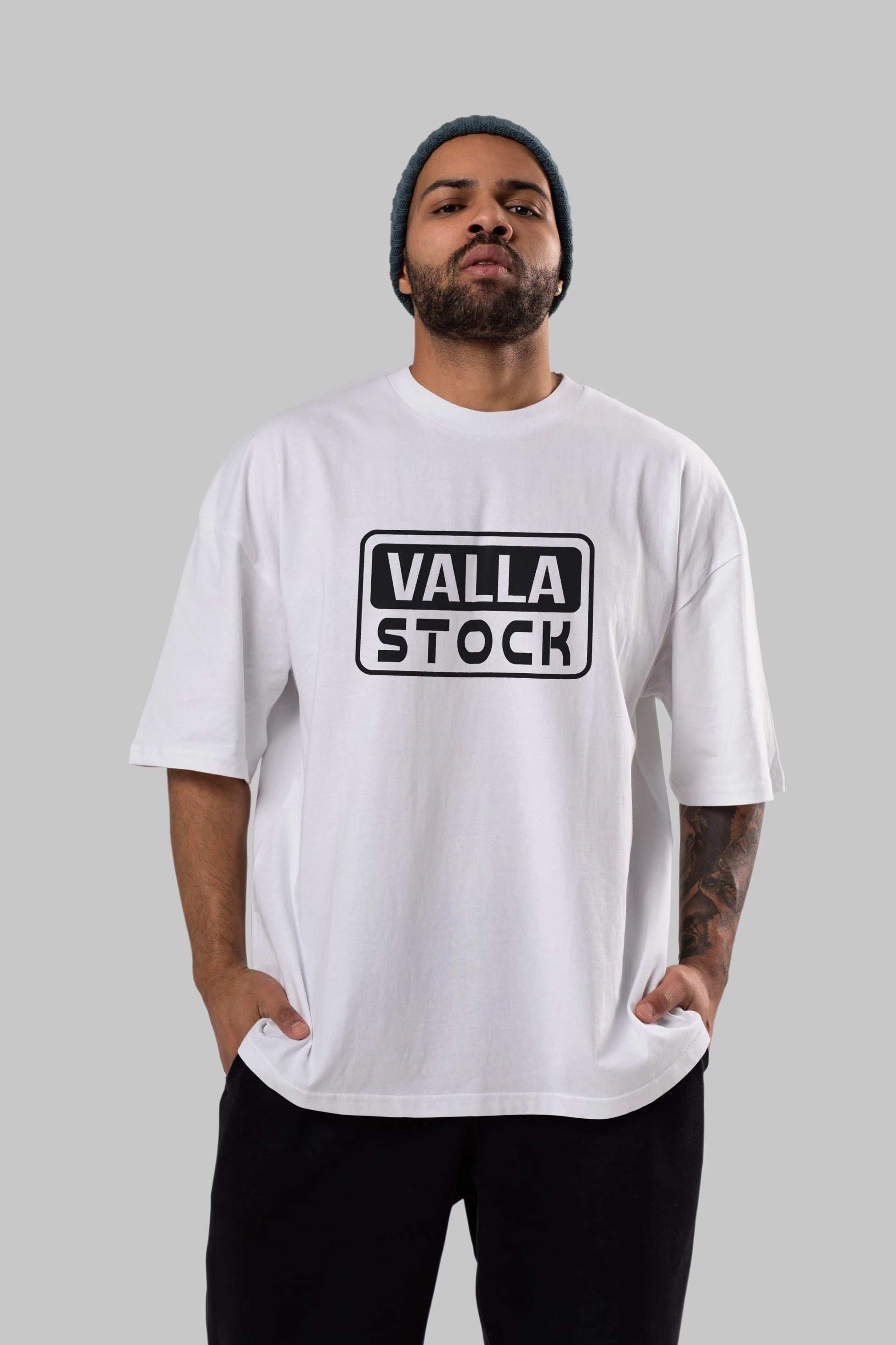 Valla Stock Ön Baskılı Oversize t-shirt %100 pamuk Erkek Kadın Unisex