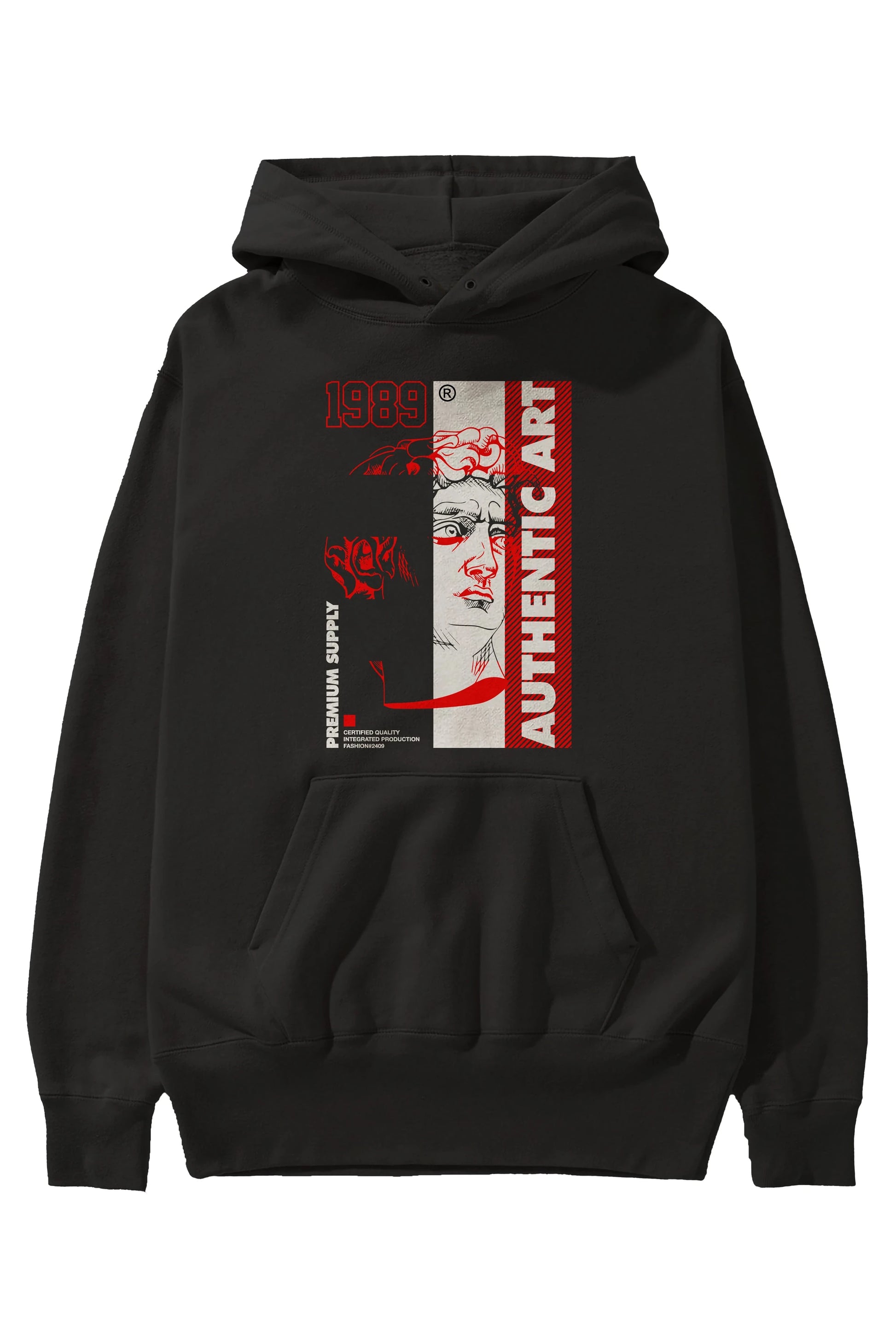 Authentic Art Ön Baskılı Hoodie Oversize Kapüşonlu Sweatshirt Erkek Kadın Unisex
