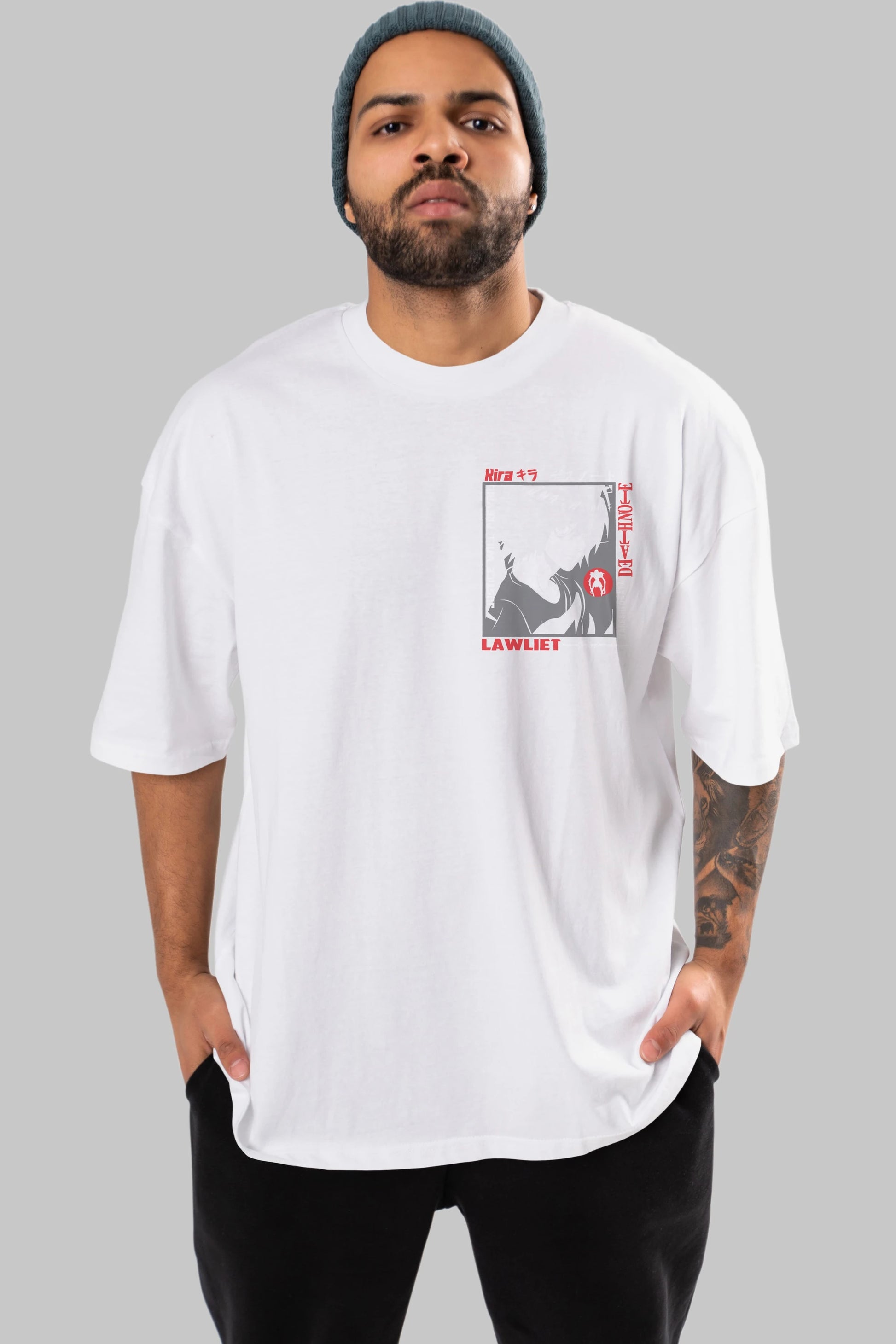 DEATH NOTE Ön Sol Baskılı Oversize t-shirt Erkek Kadın Unisex %100 Pamuk Bisiklet Yaka tişort
