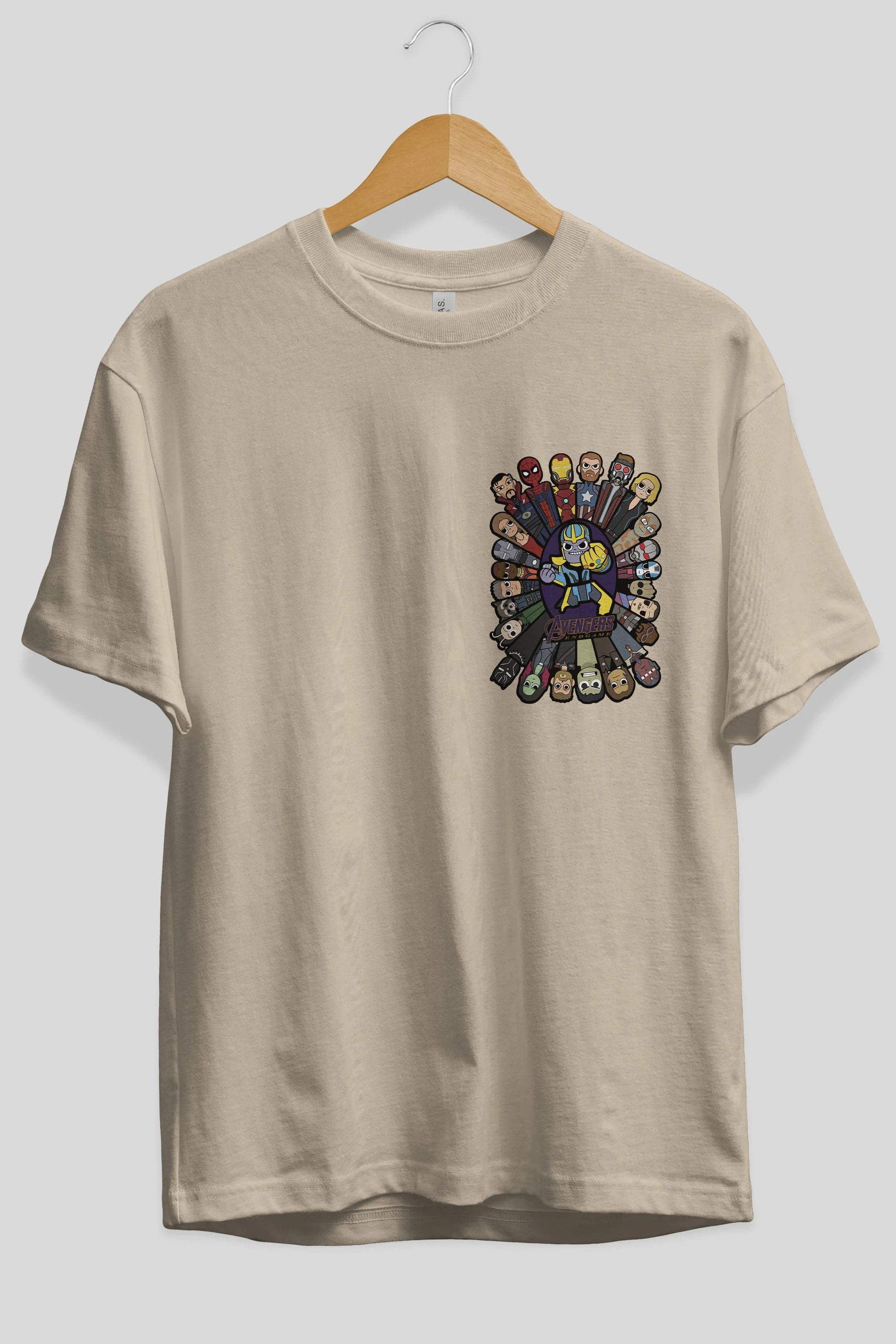 The Avengers (2) Ön Sol Baskılı Oversize t-shirt Erkek Kadın Unisex %100 Pamuk Bisiklet Yaka tişort