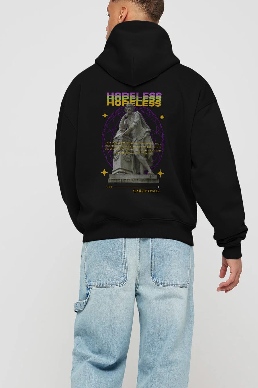 Hopeless Arka Baskılı Oversize Hoodie Kapüşonlu Sweatshirt Erkek Kadın Unisex