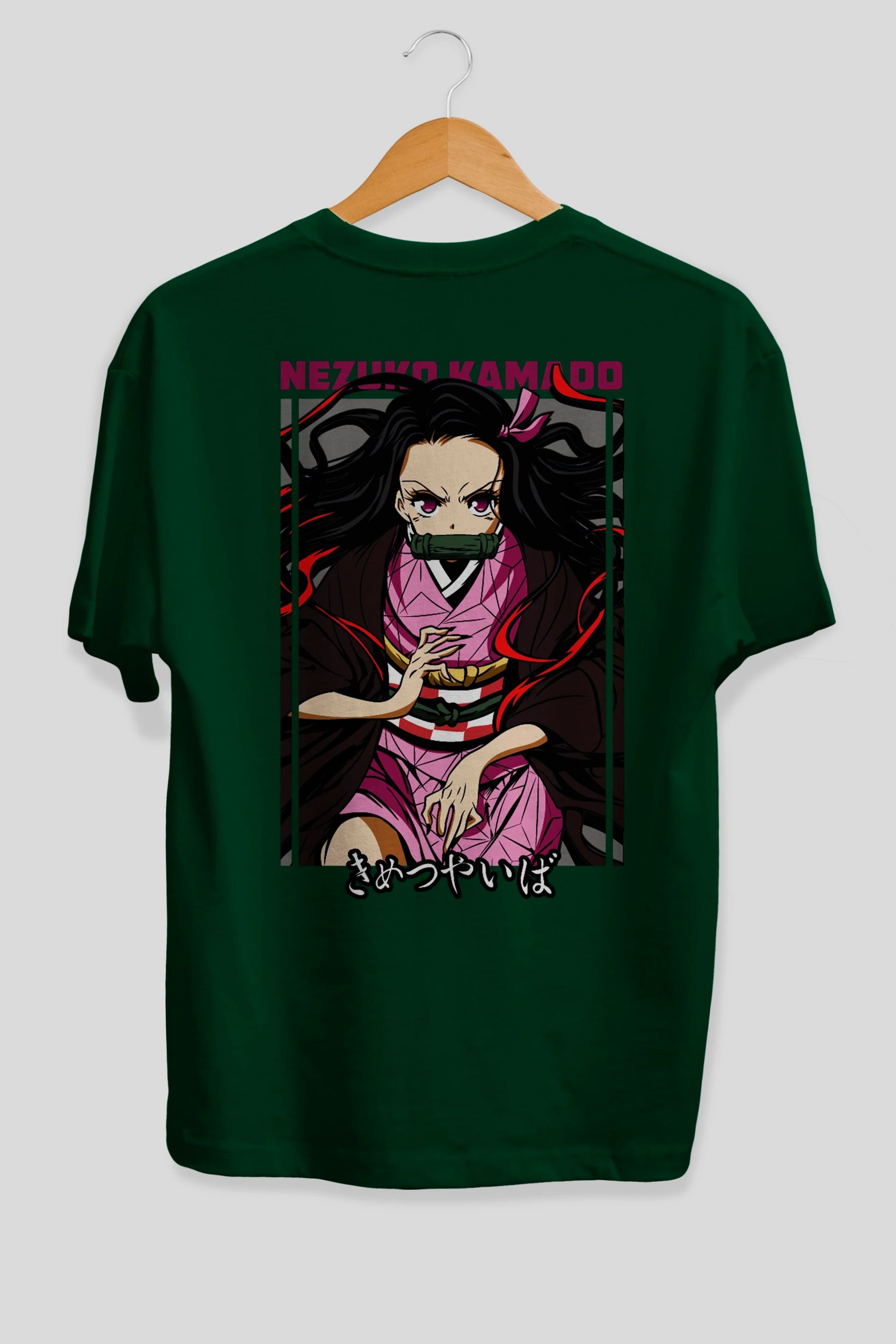 Nezuko Kamado 1 Anime Arka Baskılı Oversize t-shirt Erkek Kadın Unisex