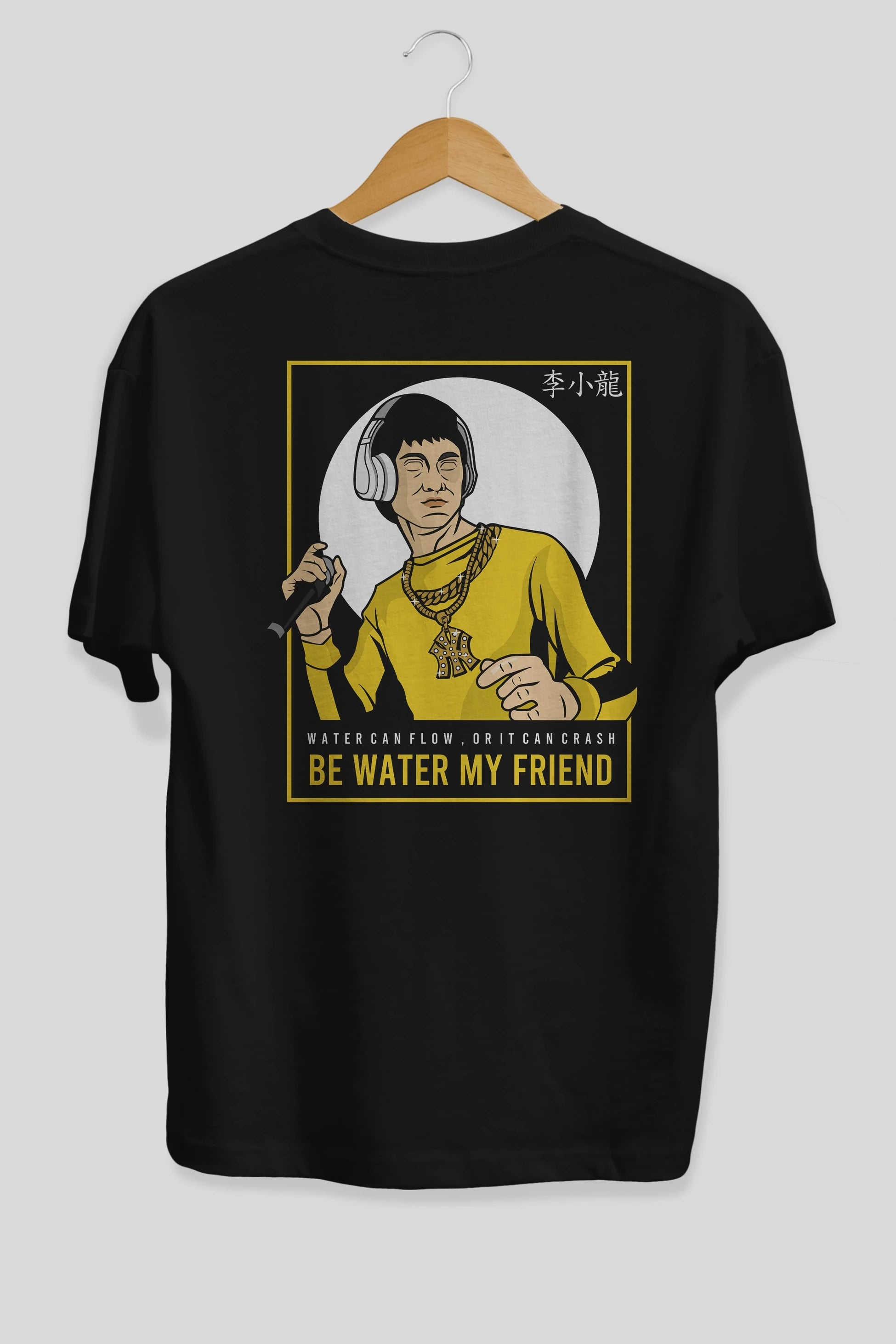 Bruce Lee Rapper Arka Baskılı Oversize t-shirt Erkek Kadın Unisex %100 Pamuk tişort