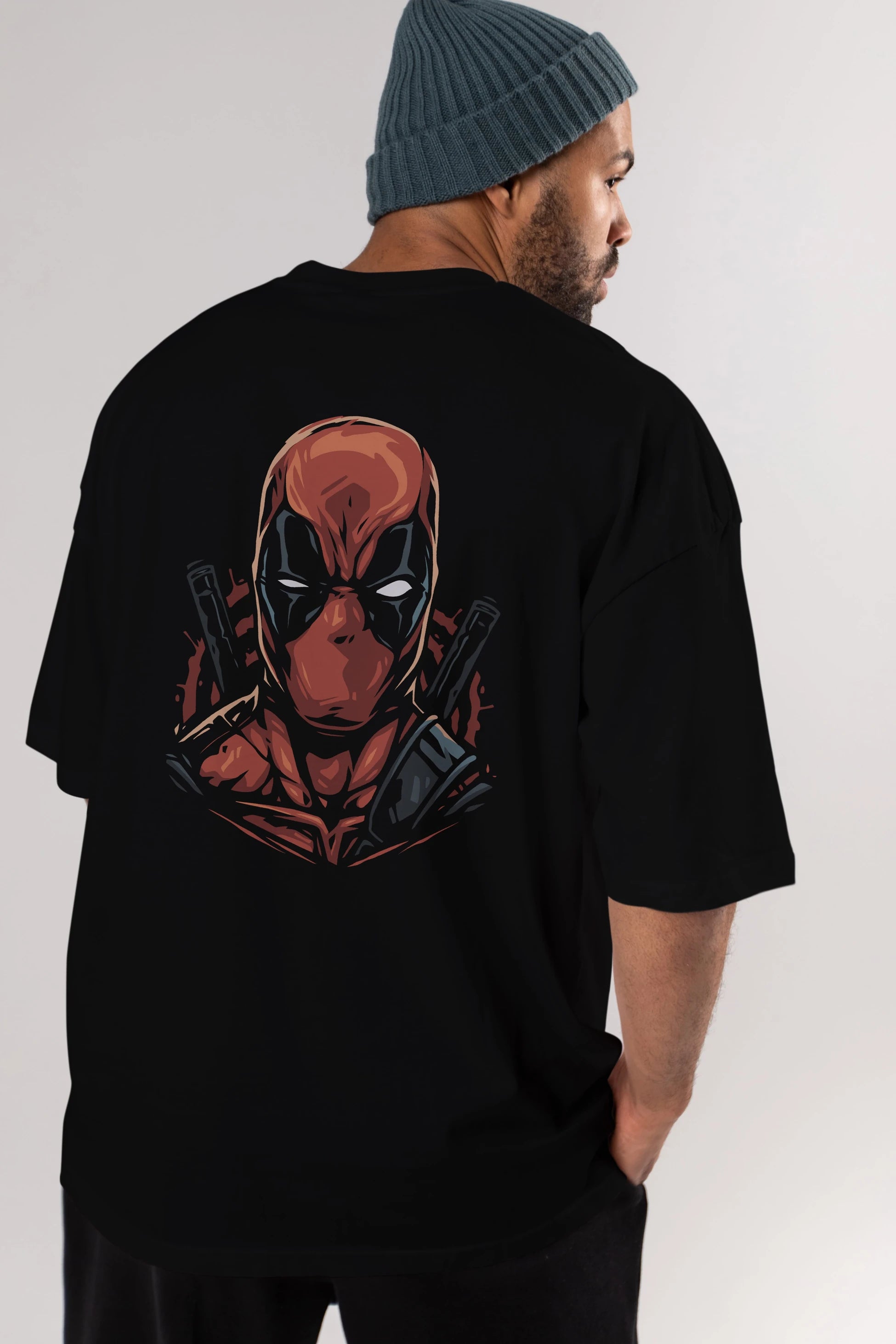 Deadpool (10) Arka Baskılı Oversize t-shirt Erkek Kadın Unisex %100 Pamuk Bisiklet Yaka tişort