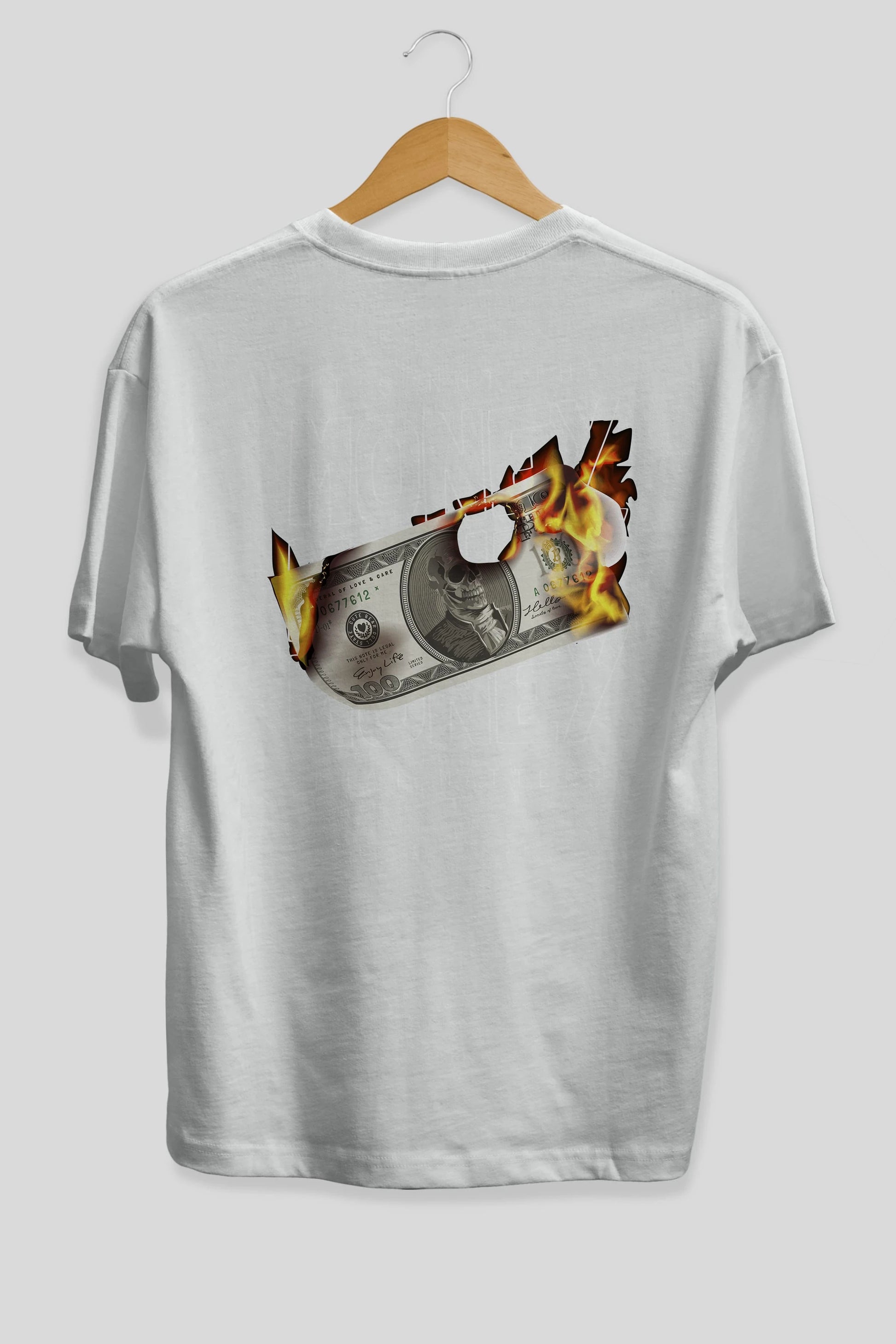 Teddy Bear Its Not The Money Arka Baskılı Oversize t-shirt Erkek Kadın Unisex %100 Pamuk