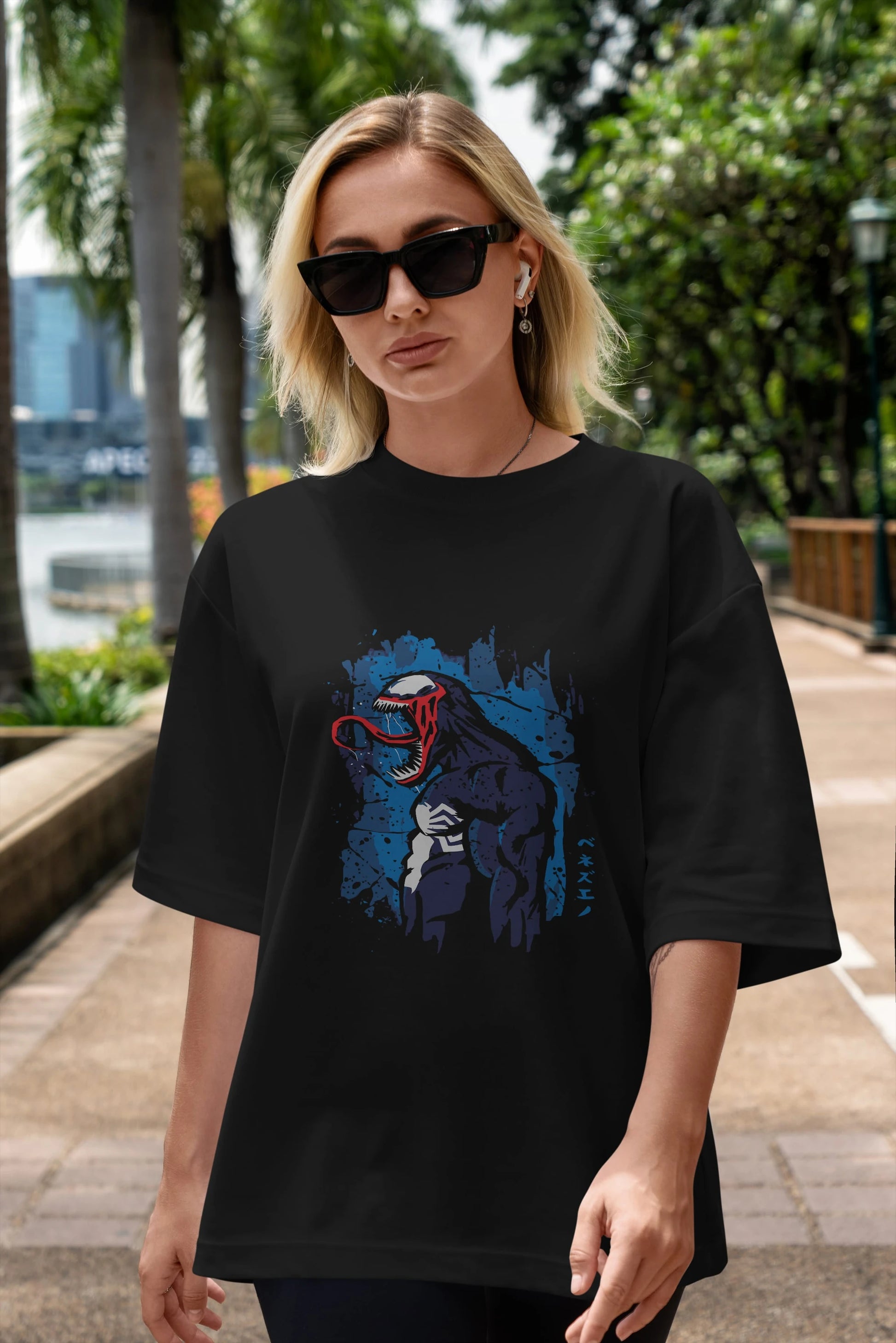 Venom (24) Ön Baskılı Oversize t-shirt Erkek Kadın Unisex %100 Pamuk Bisiklet Yaka tişort
