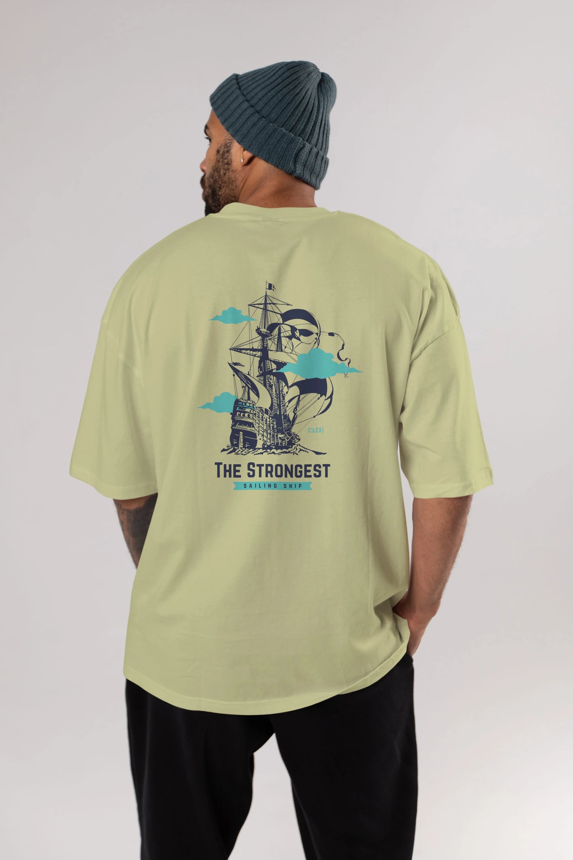 The Strongest Yazılı Arka Baskılı Oversize t-shirt Erkek Kadın Unisex