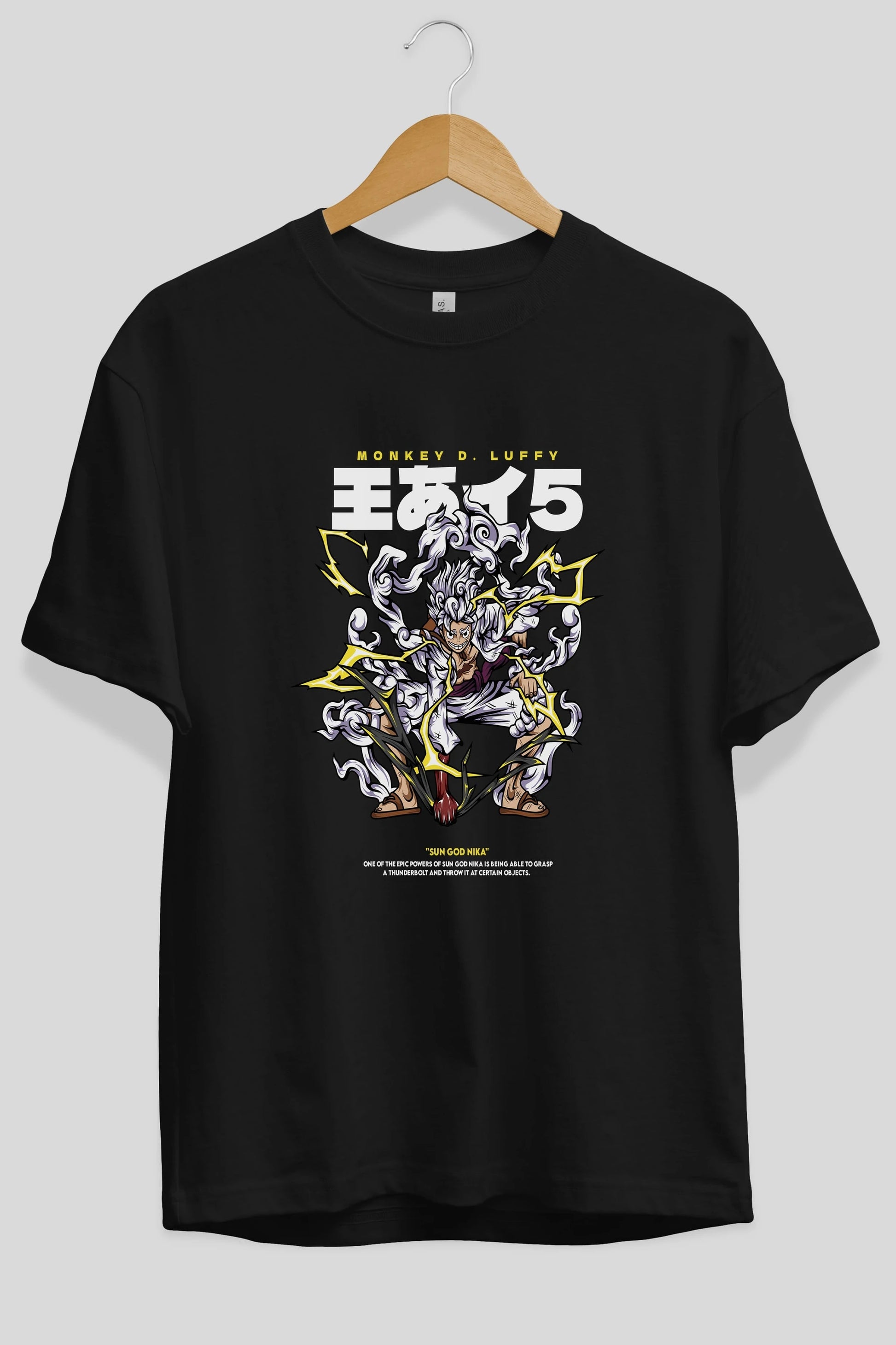 Monkey D. Luffy Anime Ön Baskılı Oversize t-shirt %100 pamuk Erkek Kadın Unisex
