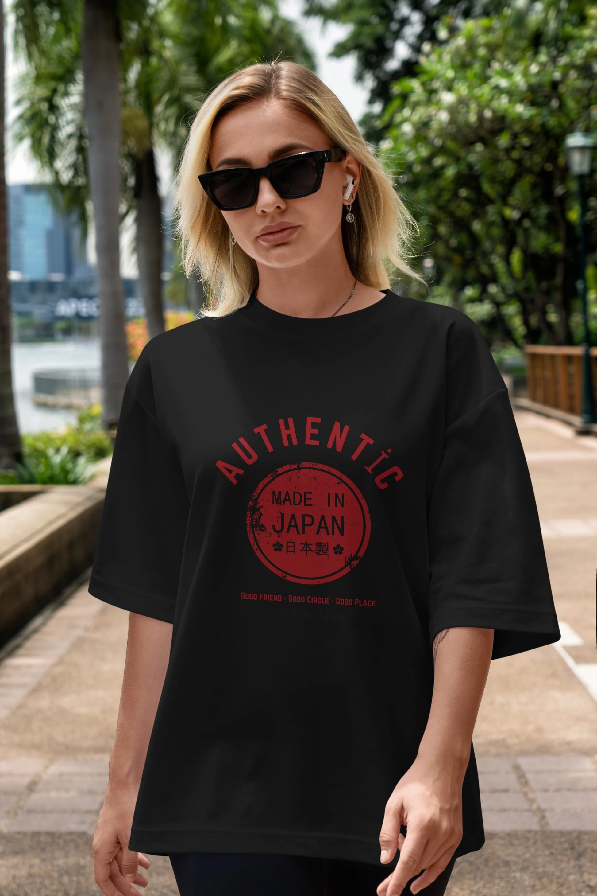 Authentic Japan Style Ön Baskılı Oversize t-shirt Erkek Kadın Unisex
