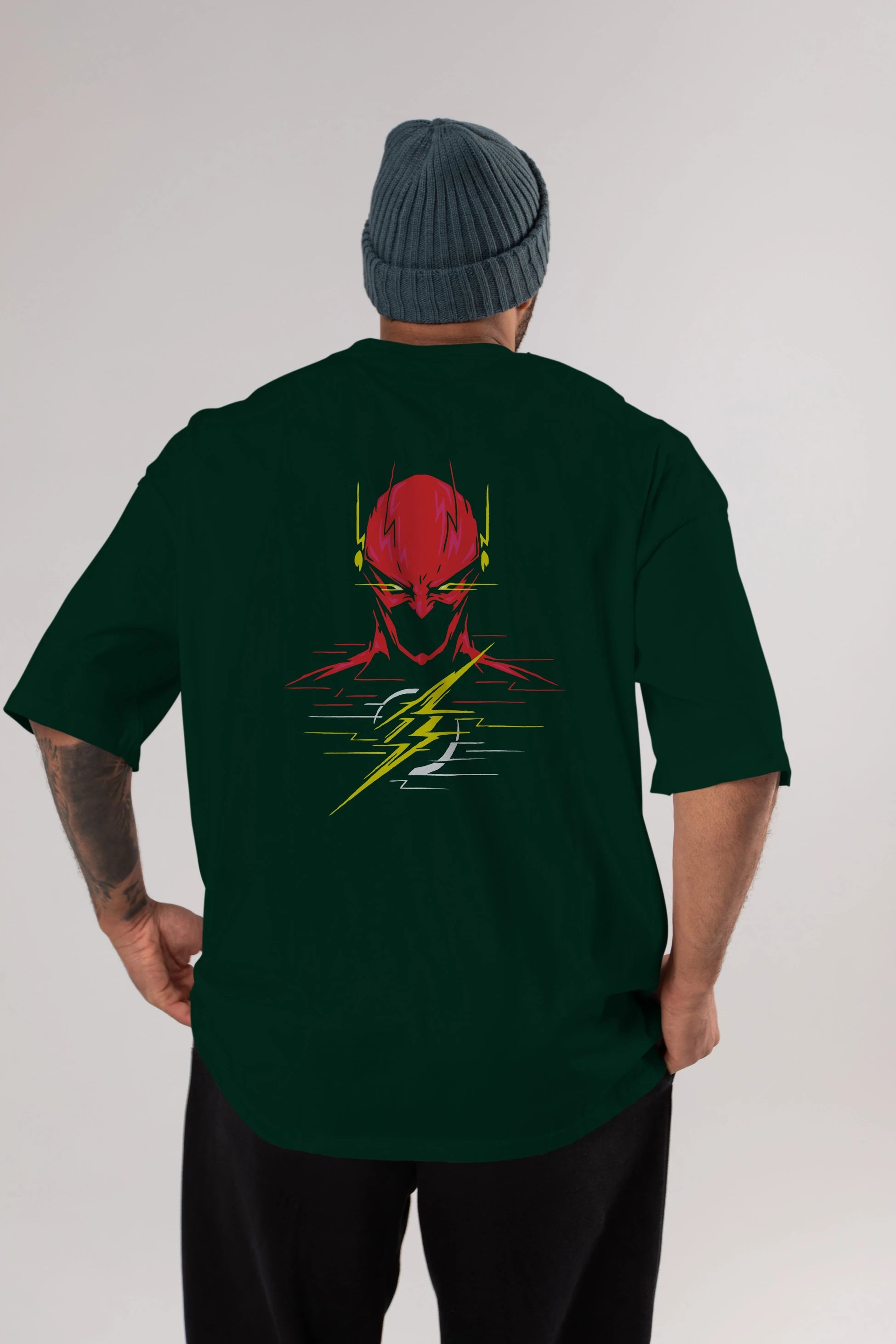 Flash Avengers (2) Arka Baskılı Oversize t-shirt Erkek Kadın Unisex %100 Pamuk Bisiklet Yaka tişort