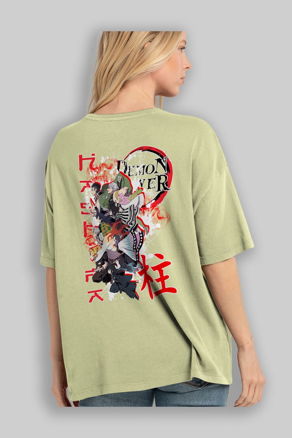 DEMON SLAYER SLAYERS Anime Arka Baskılı Oversize t-shirt Erkek Kadın Unisex