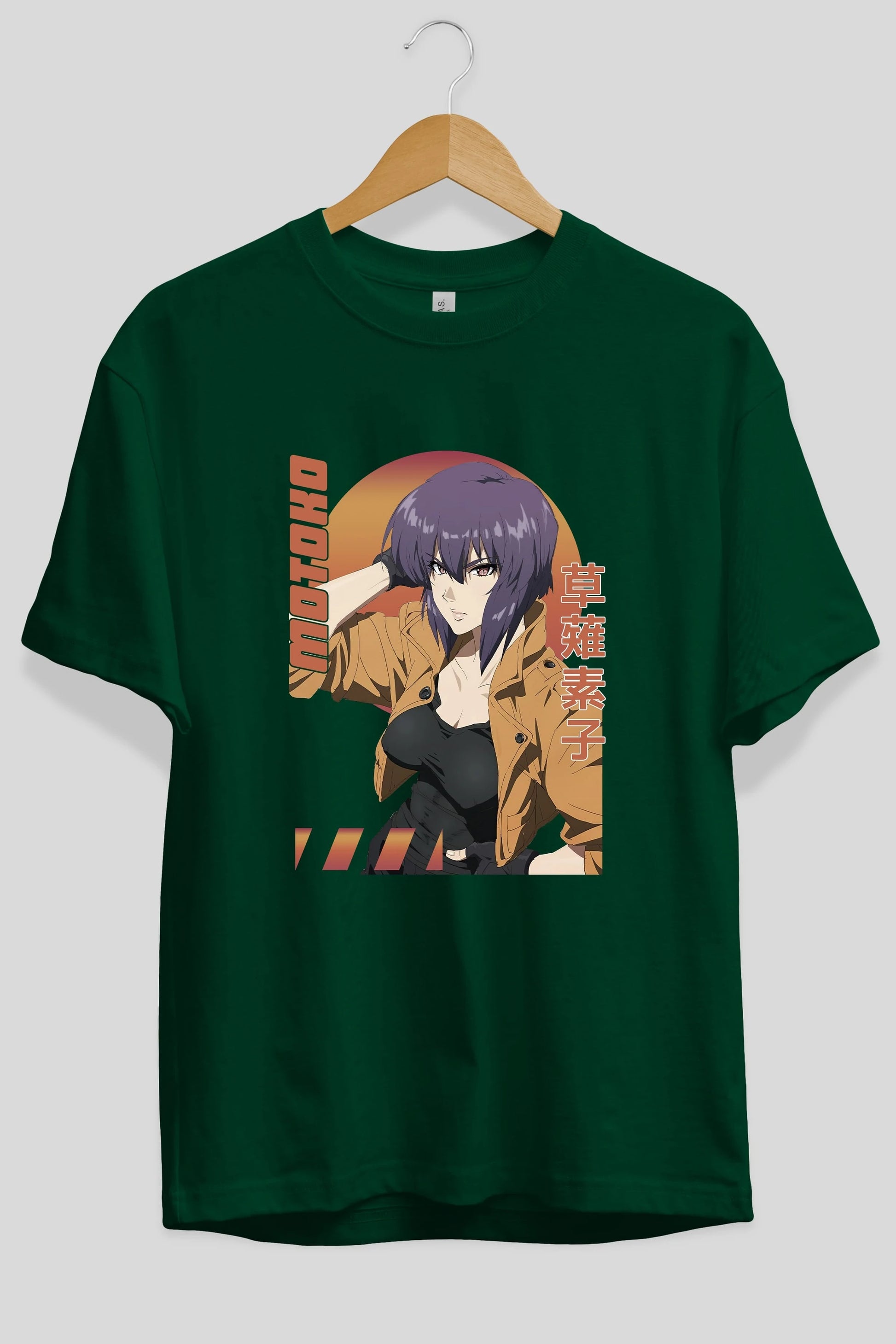 Motoko Kusanagi 9 Anime Ön Baskılı Oversize t-shirt %100 pamuk Erkek Kadın Unisex