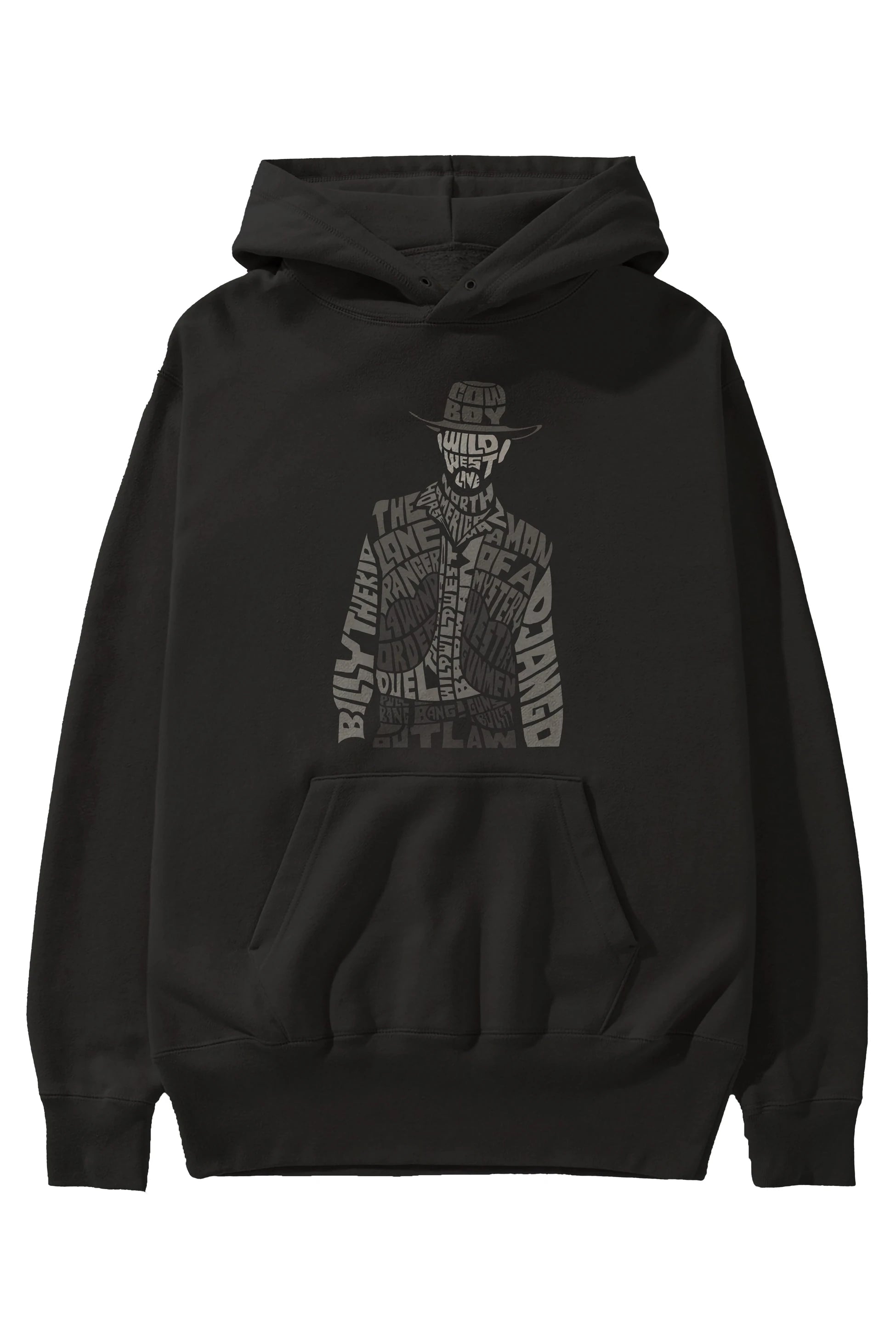 Cowboy Ön Baskılı Hoodie Oversize Kapüşonlu Sweatshirt Erkek Kadın Unisex