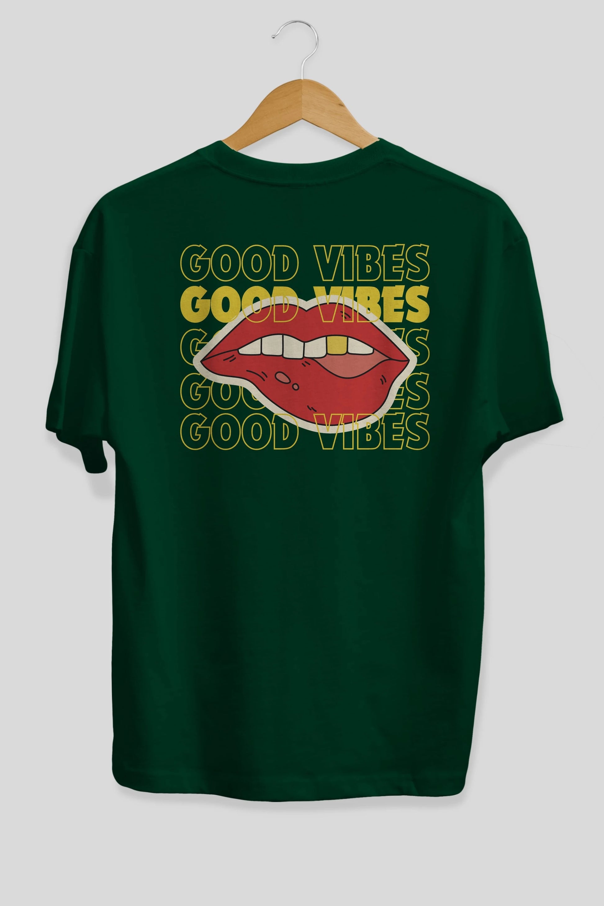 Good Vibes Yazılı 2 Arka Baskılı Oversize t-shirt Erkek Kadın Unisex