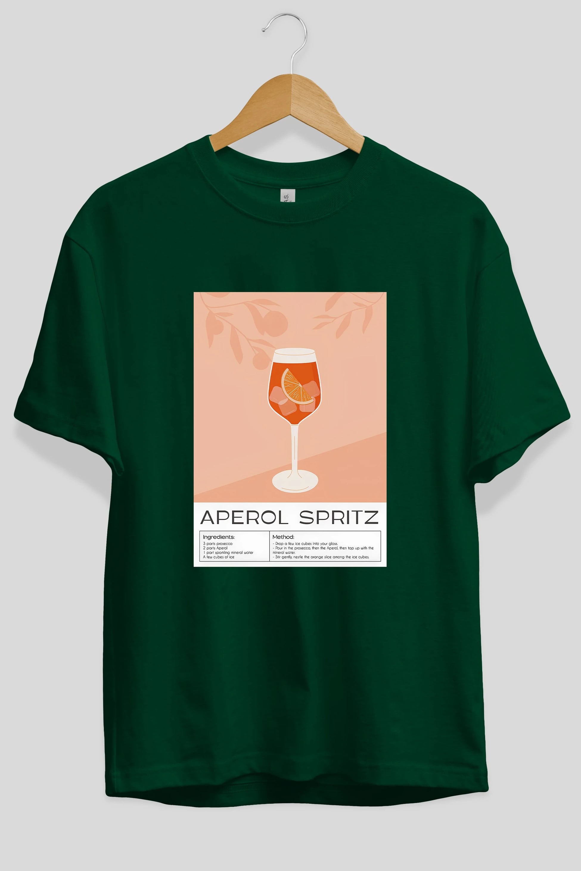 Aperol Spritz 7 Ön Baskılı Oversize t-shirt Erkek Kadın Unisex %100 Pamuk Bisiklet Yaka tişort