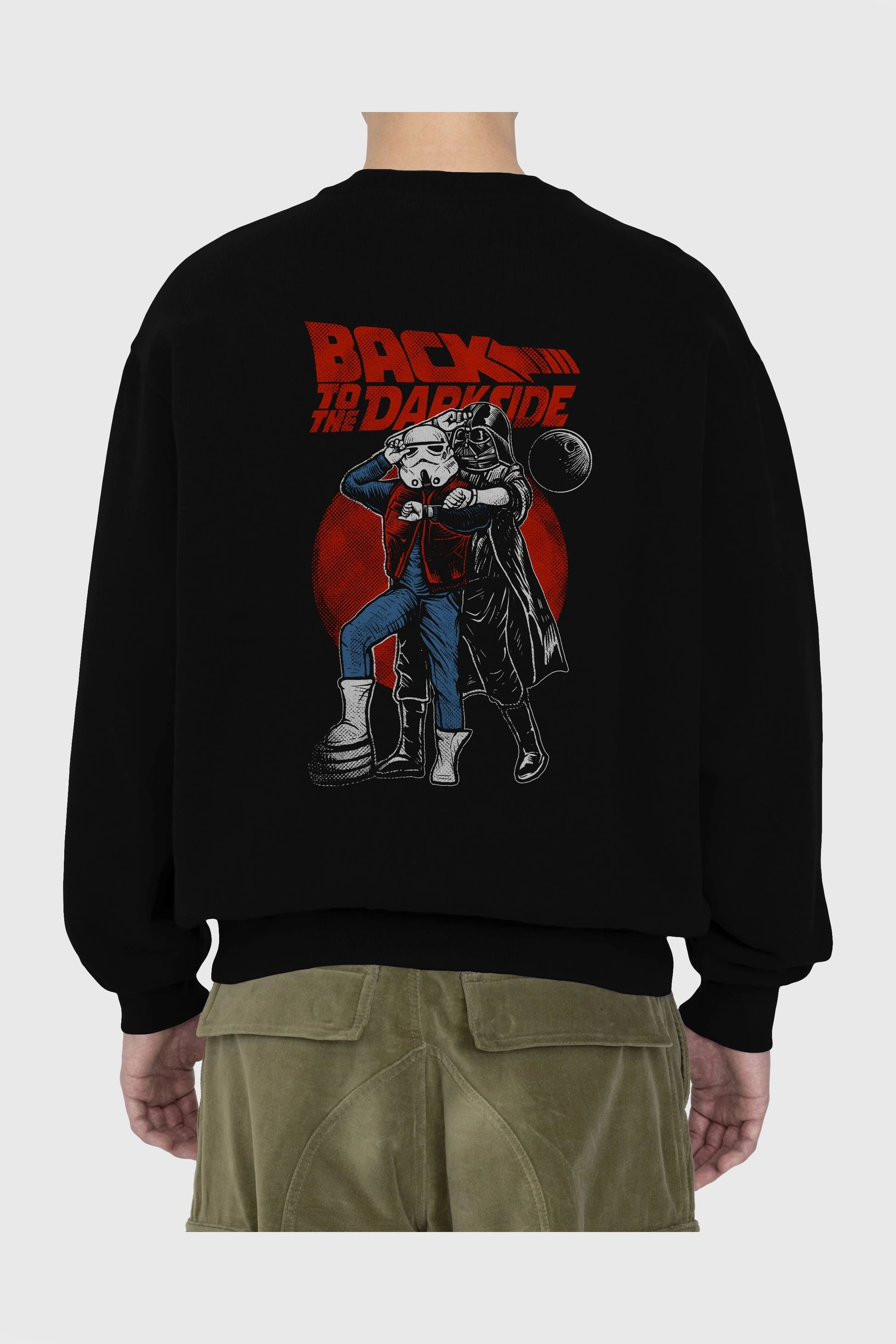 Back To The Darkside Arka Baskılı Oversize Sweatshirt Erkek Kadın Unisex