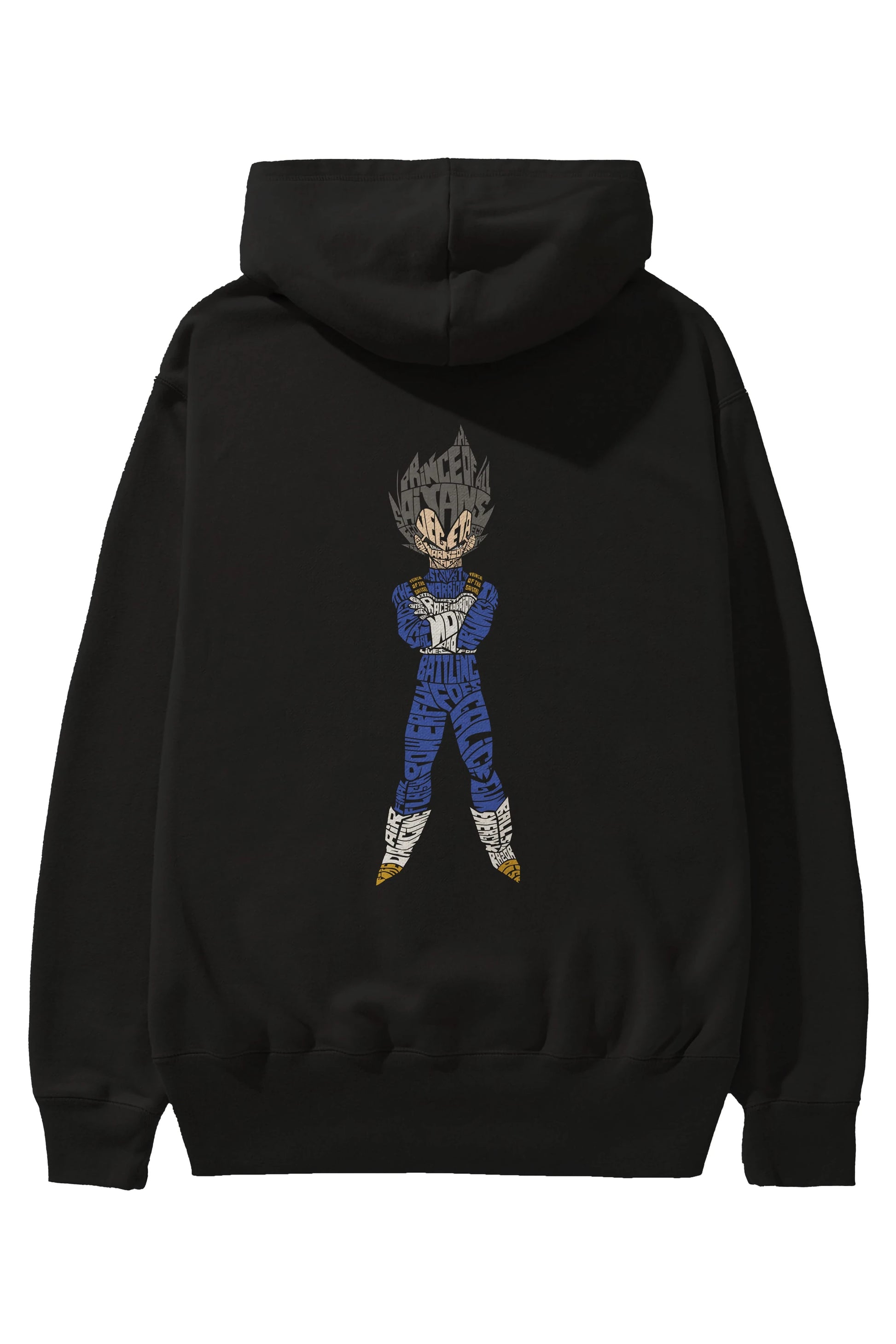 Vegeta Arka Baskılı Hoodie Oversize Kapüşonlu Sweatshirt Erkek Kadın Unisex
