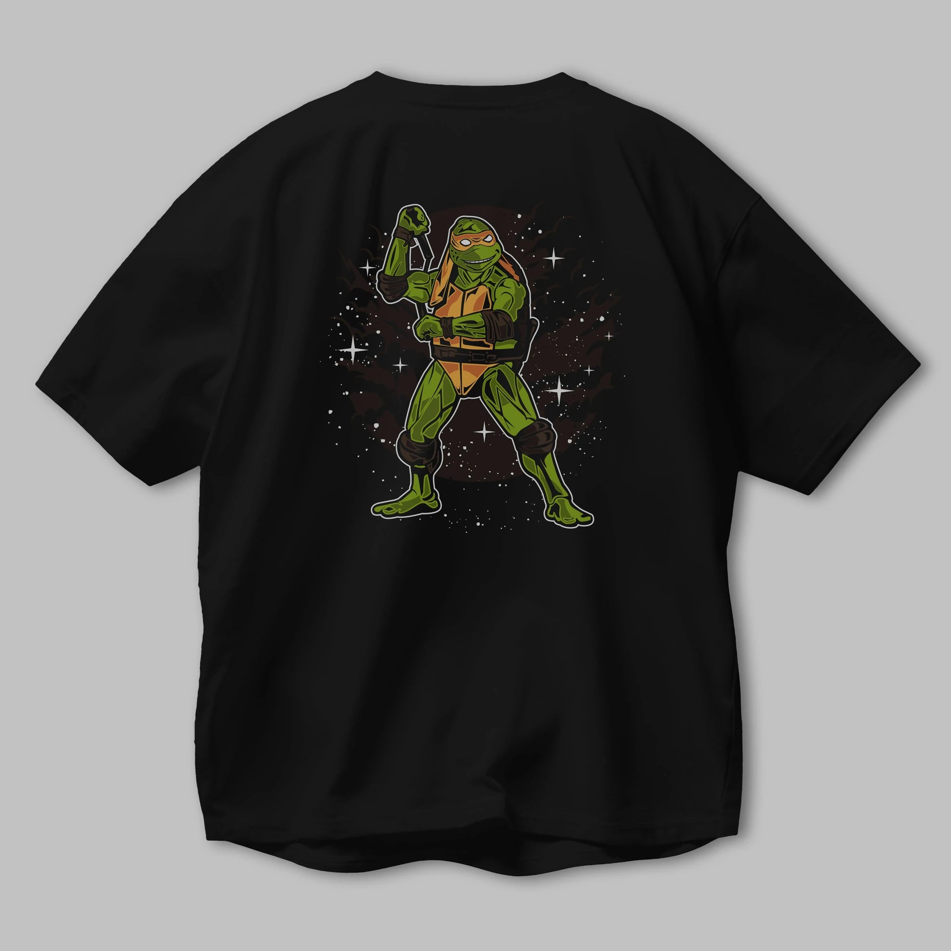 TURTLES Arka Baskılı Oversize t-shirt Erkek Kadın Unisex %100 Pamuk