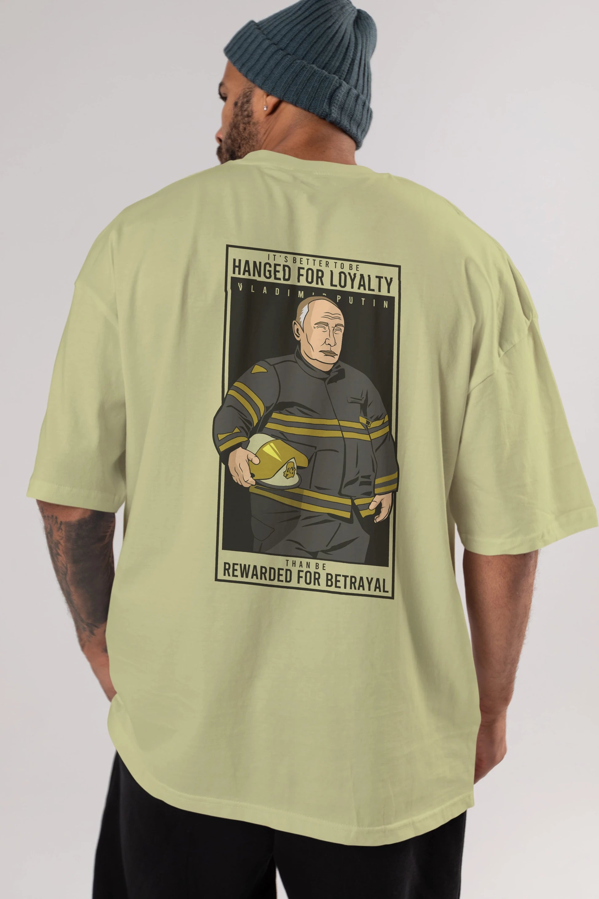 Putin Fireman Arka Baskılı Oversize t-shirt Erkek Kadın Unisex %100 Pamuk tişort