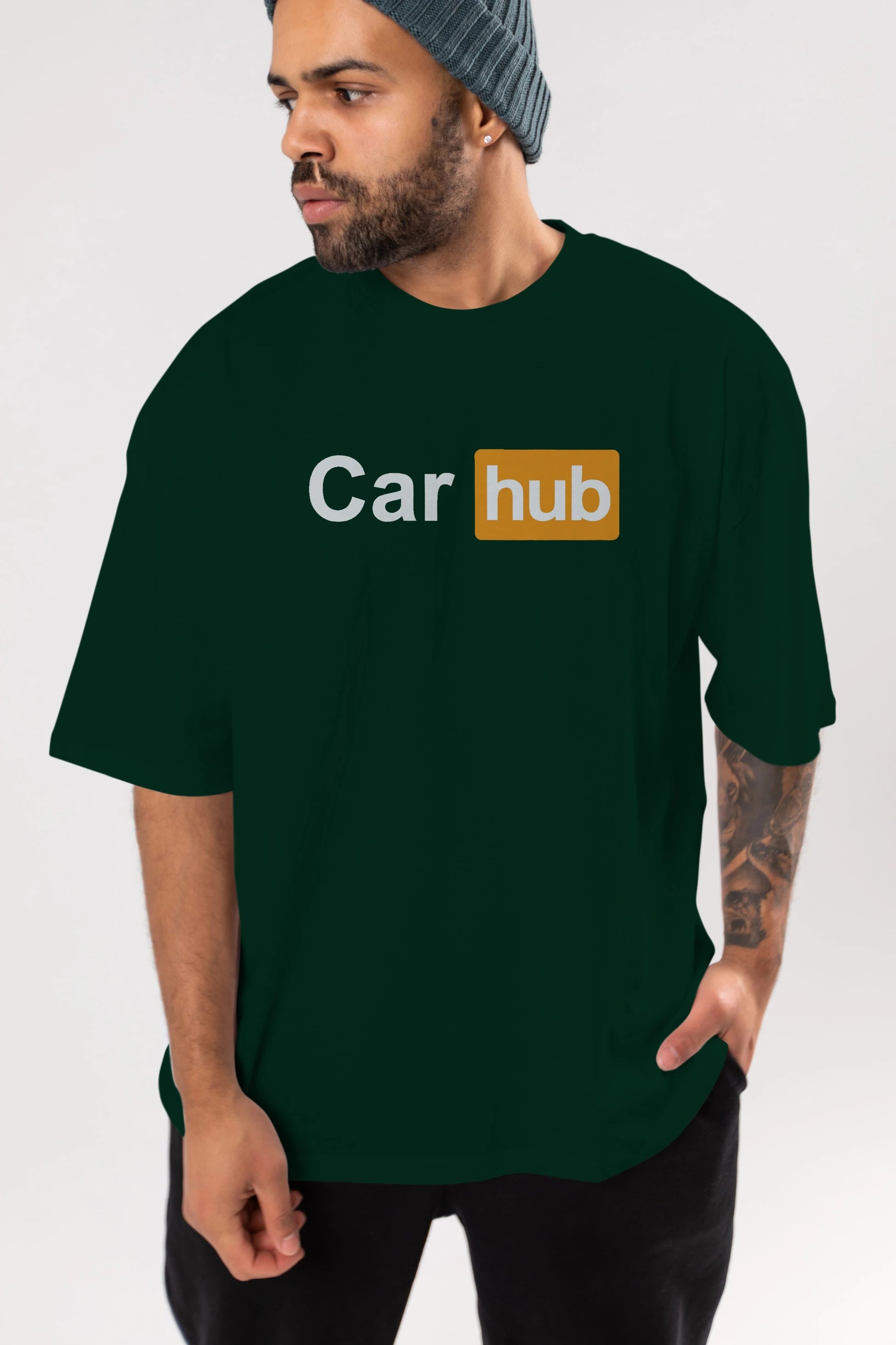 Car Hub Ön Baskılı Oversize t-shirt %100 pamuk Erkek Kadın Unisex