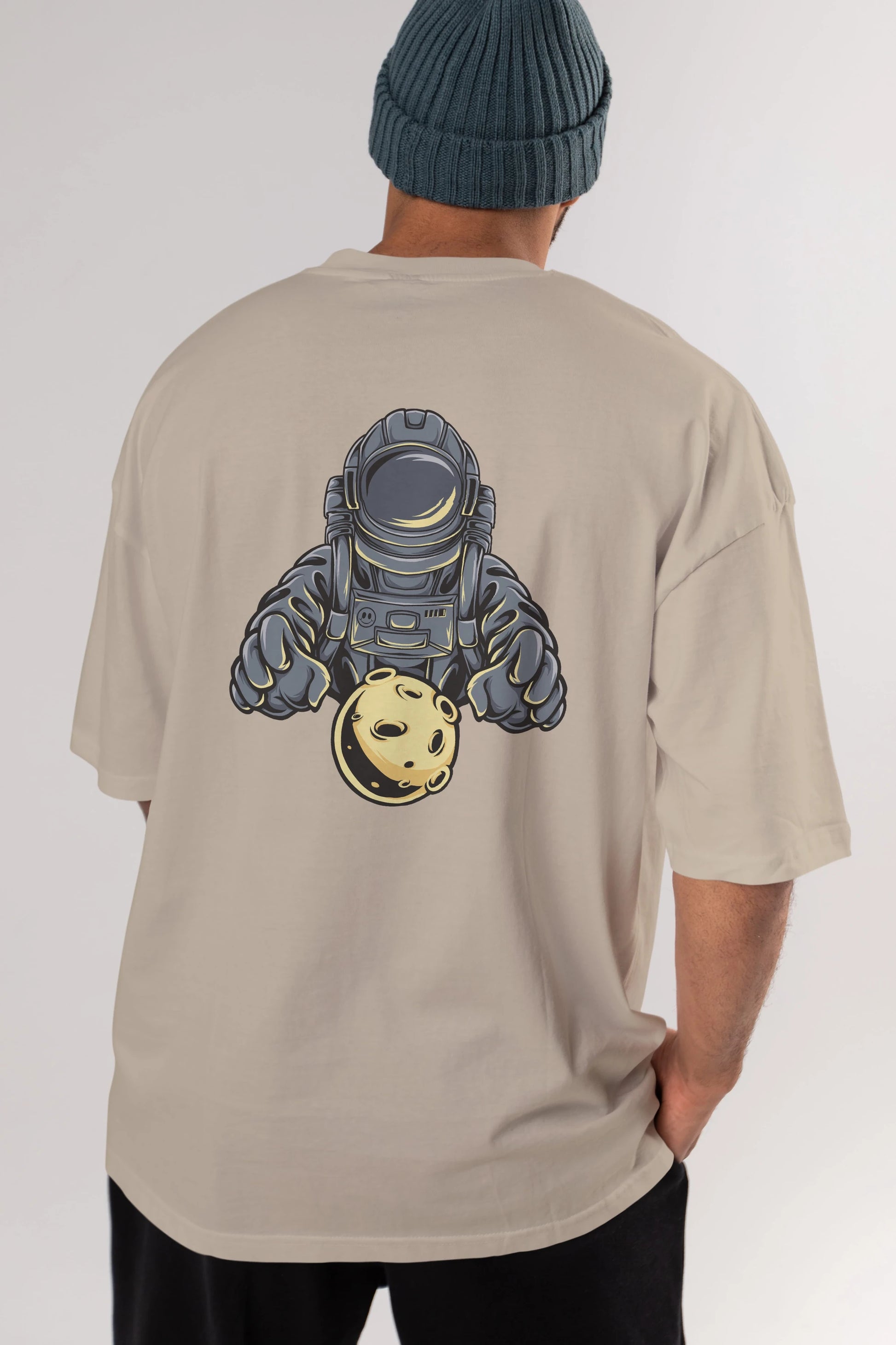 Astromoon tshirt Arka Baskılı Oversize t-shirt Erkek Kadın Unisex