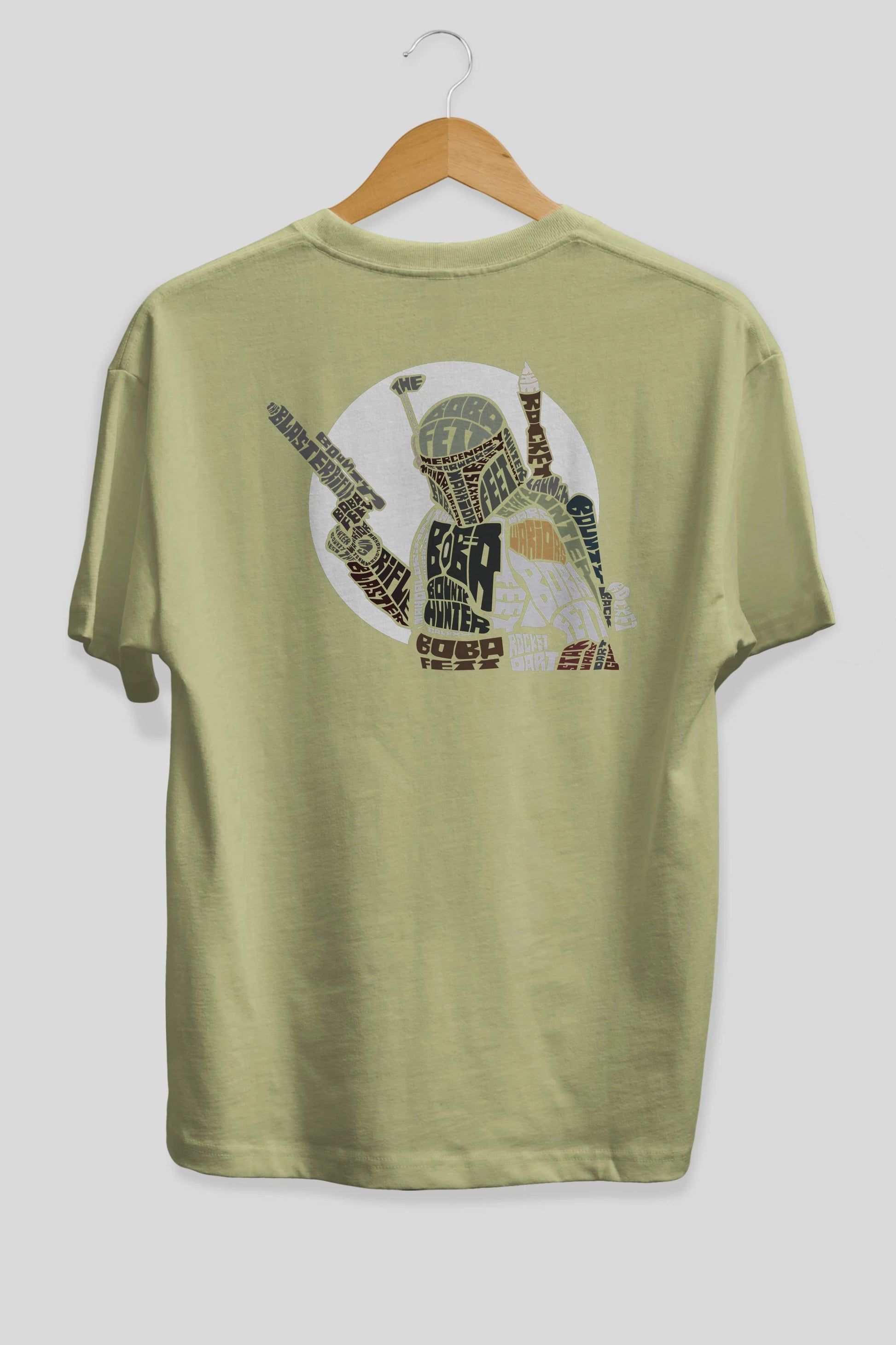 Boba Fett Arka Baskılı Oversize t-shirt %100 pamuk Erkek Kadın Unisex