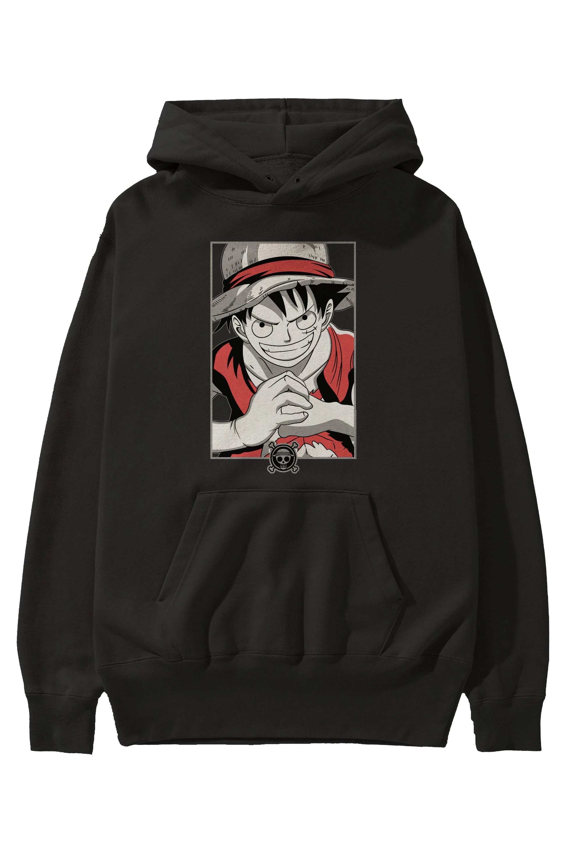LUFF D. MONKEY OnePiece Anime Ön Baskılı Hoodie Oversize Kapüşonlu Sweatshirt Erkek Kadın Unisex