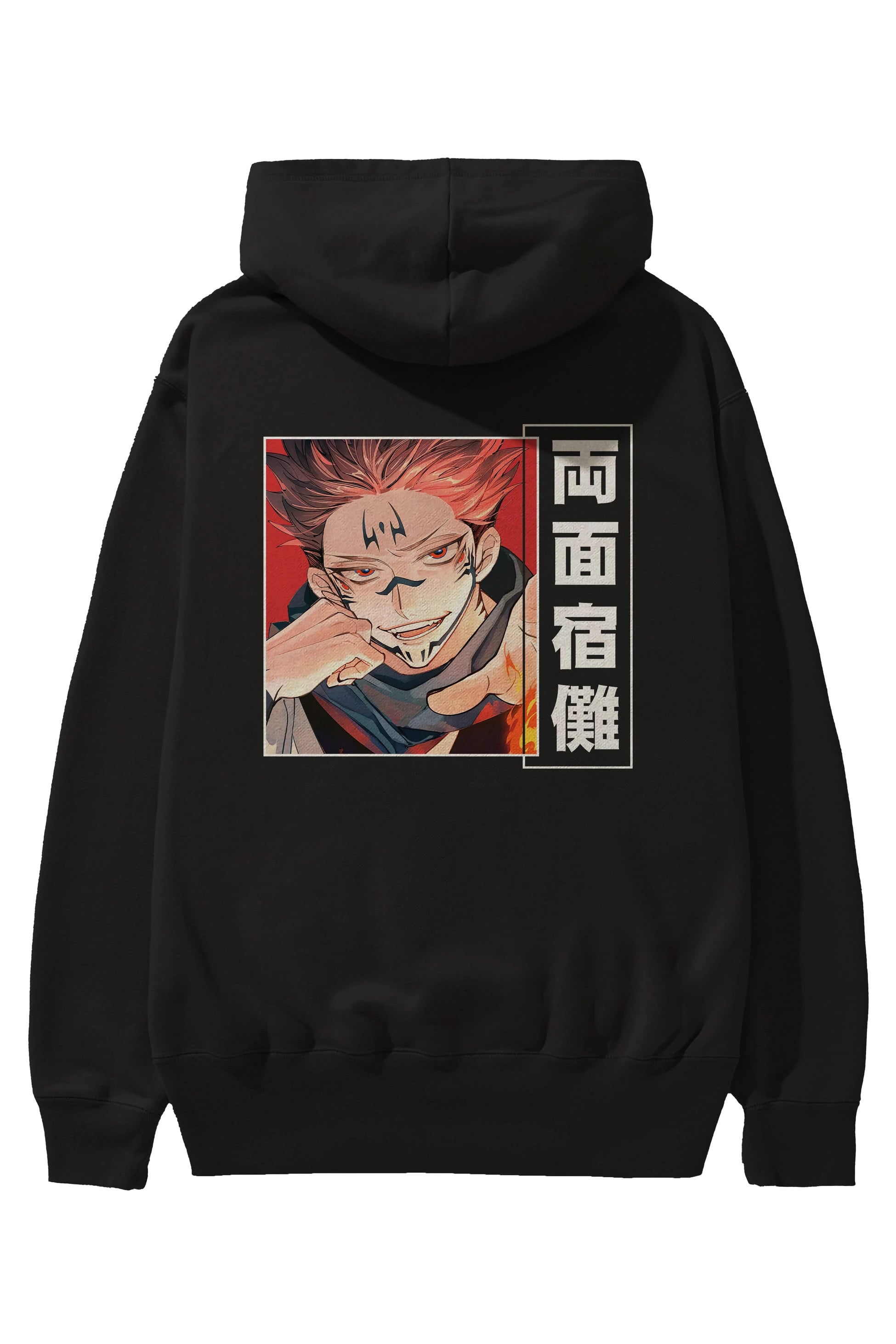 Sukuna Ryoumen 4 Anime Arka Baskılı Hoodie Oversize Kapüşonlu Sweatshirt Erkek Kadın Unisex