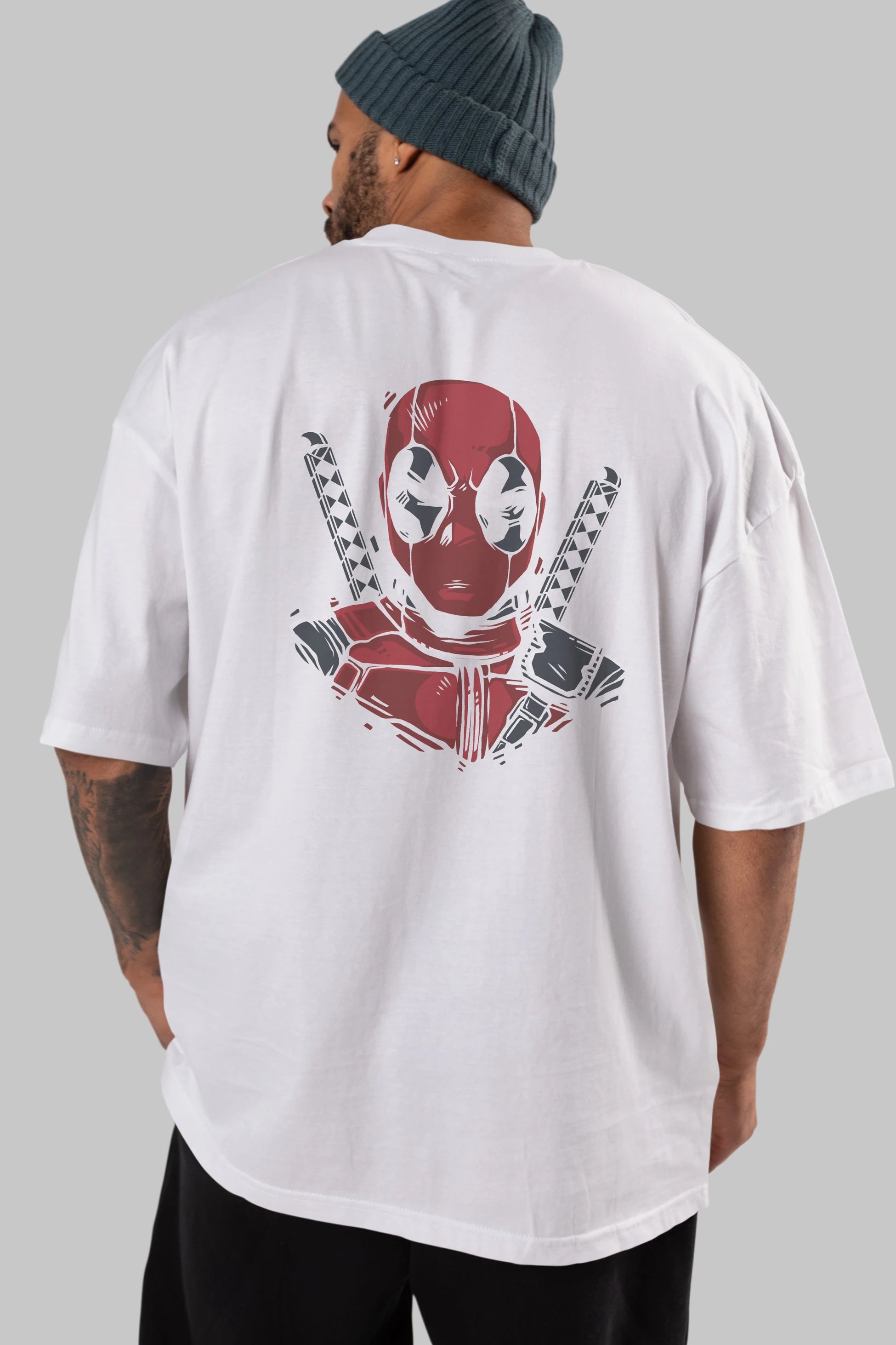 Deadpool (4) Arka Baskılı Oversize t-shirt Erkek Kadın Unisex %100 Pamuk Bisiklet Yaka tişort