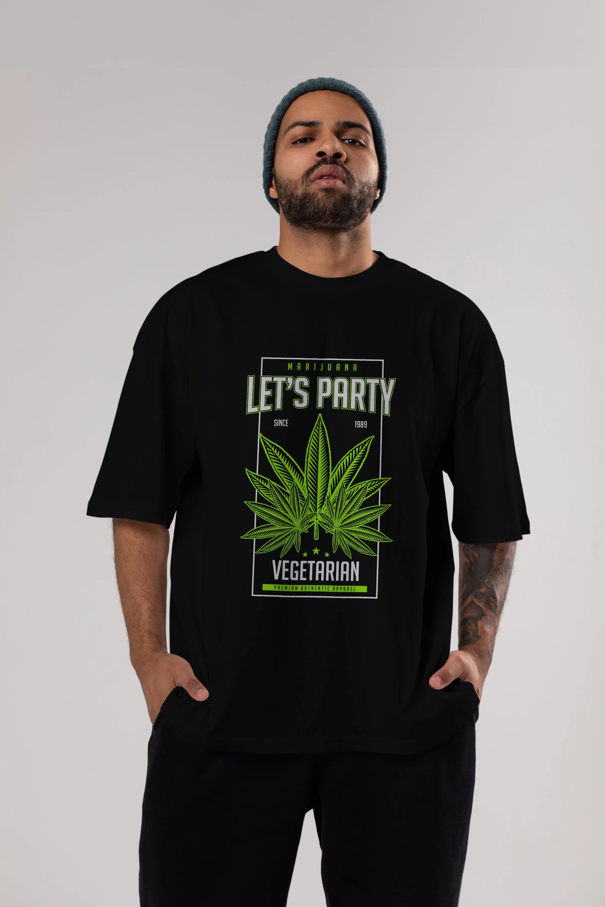 Lets Party Ön Baskılı Oversize t-shirt Erkek Kadın Unisex