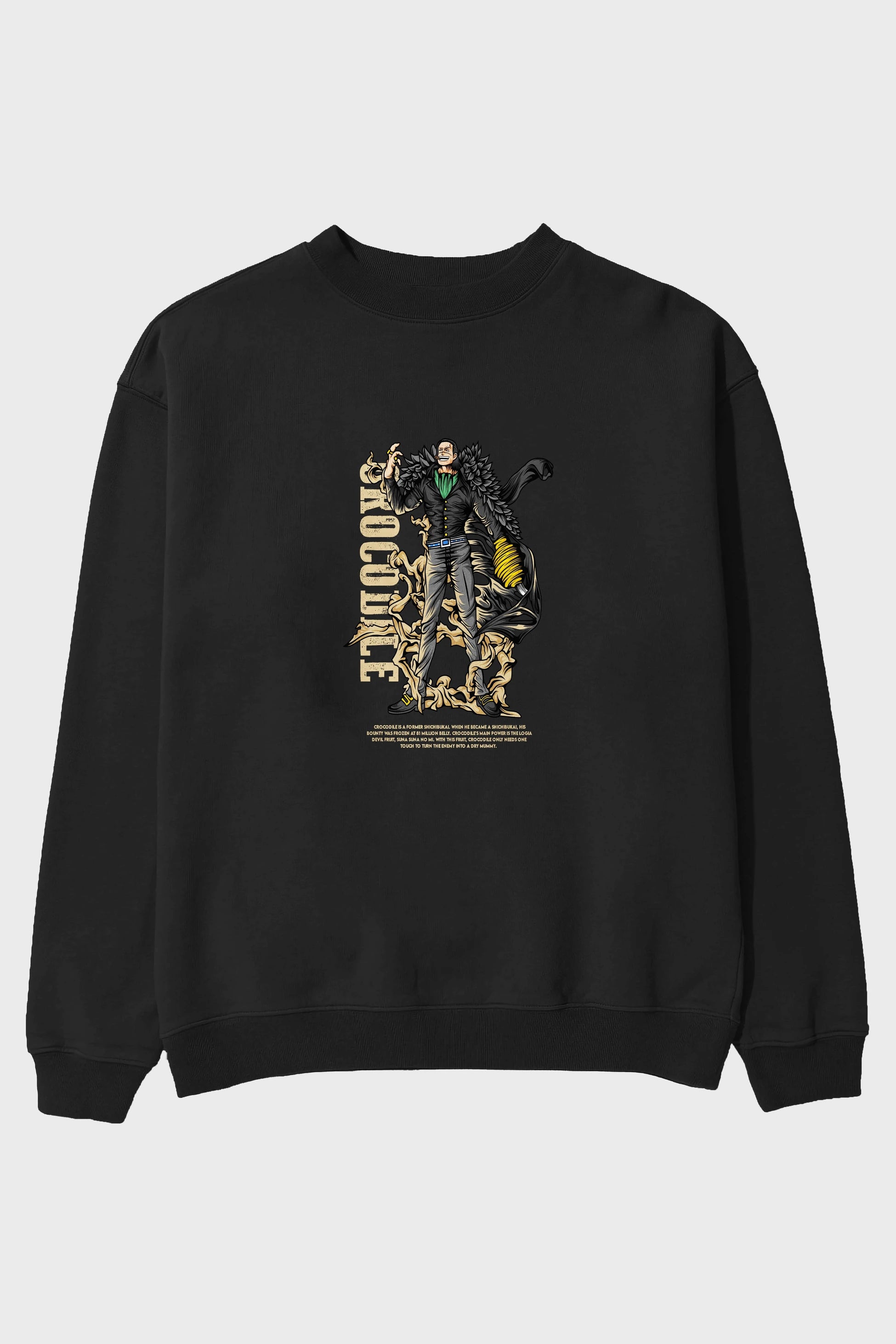 Crocodile Anime Ön Baskılı Oversize Sweatshirt Erkek Kadın Unisex