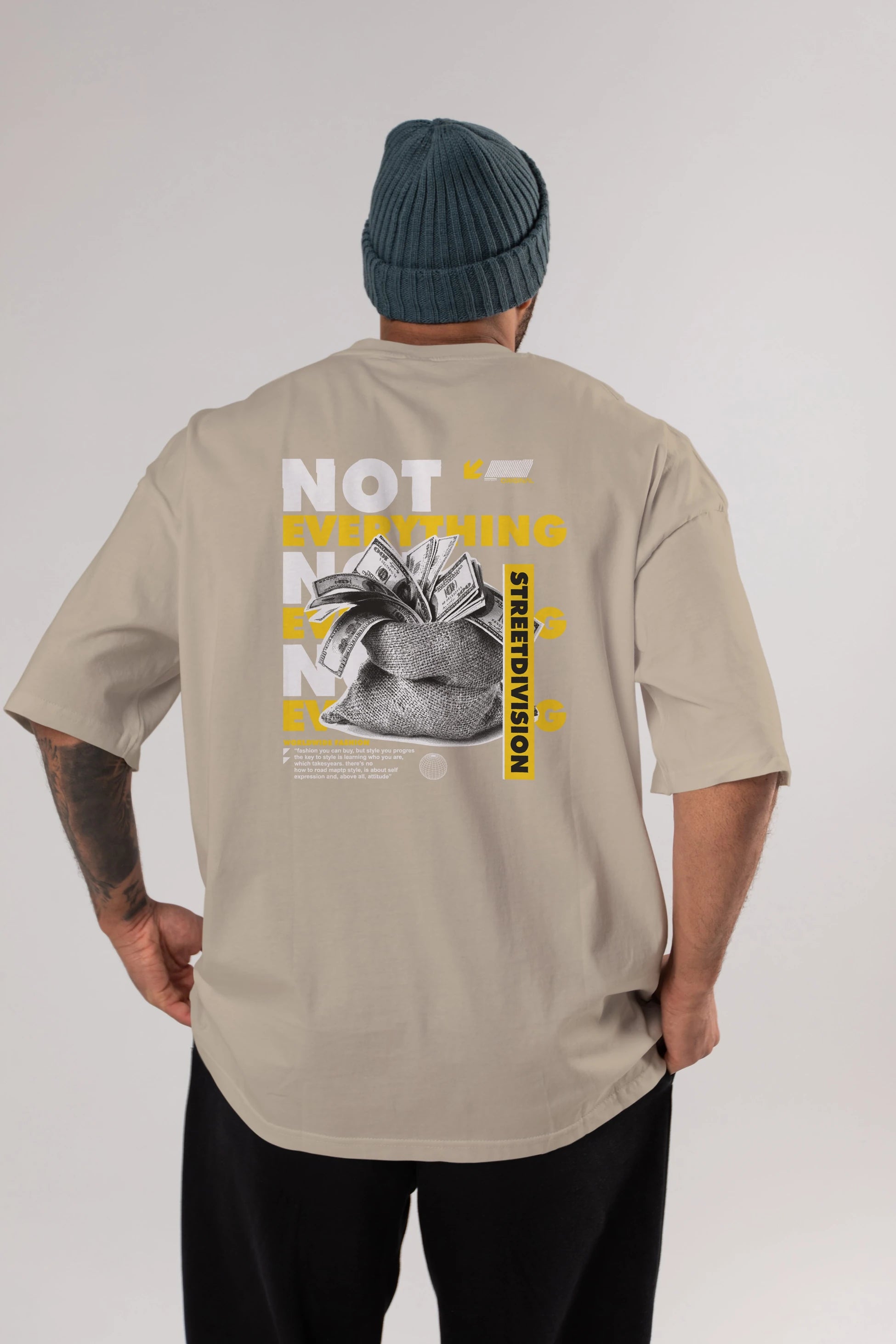 Not Everything Arka Baskılı Oversize t-shirt Erkek Kadın Unisex