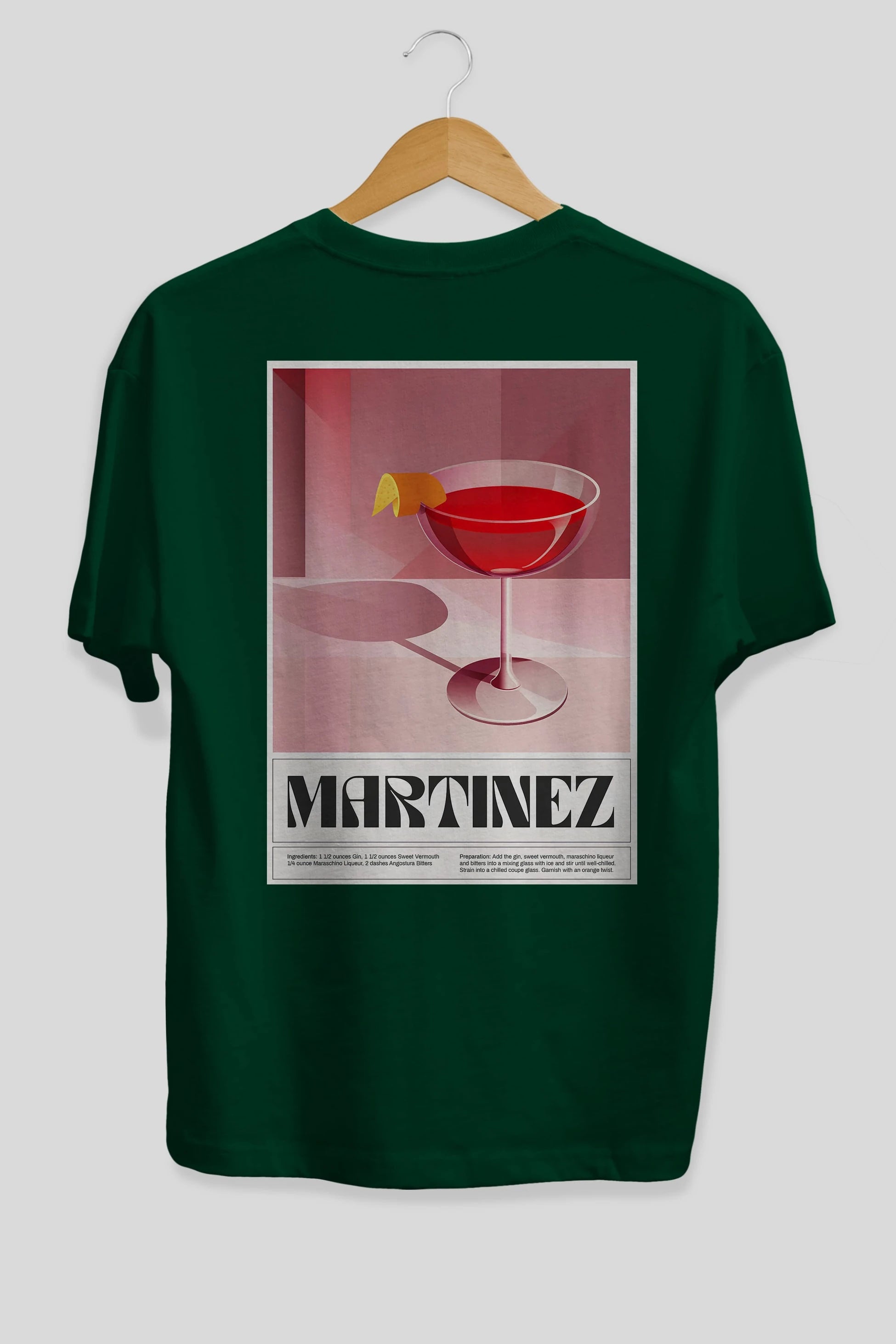 Martinez Arka Baskılı Oversize t-shirt Erkek Kadın Unisex %100 Pamuk Bisiklet Yaka tişort