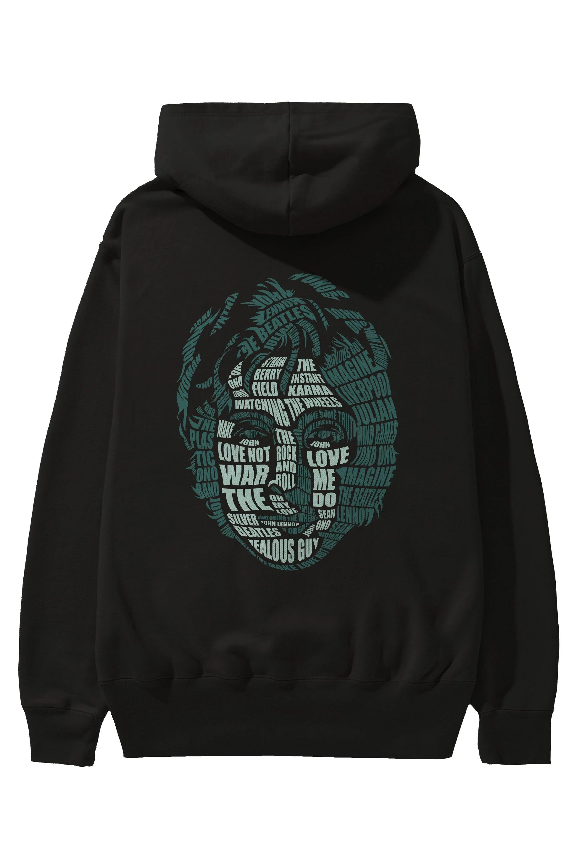 John Lennon Calligram Arka Baskılı Hoodie Oversize Kapüşonlu Sweatshirt Erkek Kadın Unisex