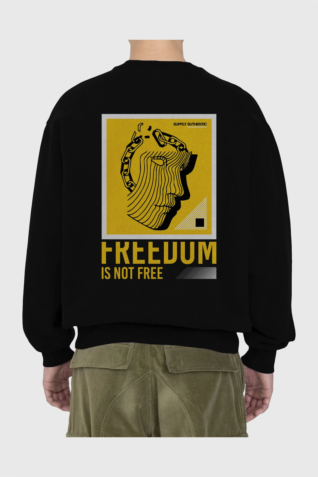 Freedom is Not Free Arka Baskılı Oversize Sweatshirt Erkek Kadın Unisex