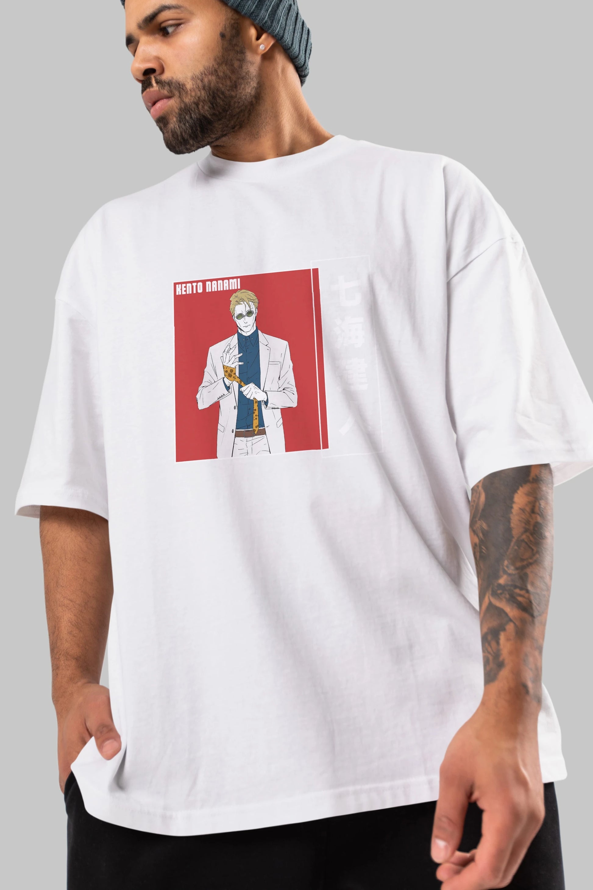 Kento Nanami 1 Anime Ön Baskılı Oversize t-shirt %100 pamuk Erkek Kadın Unisex