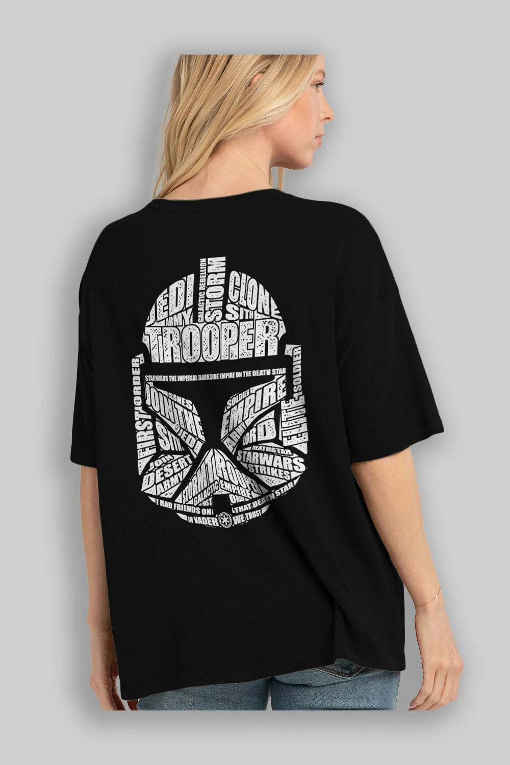Trooper Arka Baskılı Oversize t-shirt %100 pamuk Erkek Kadın Unisex