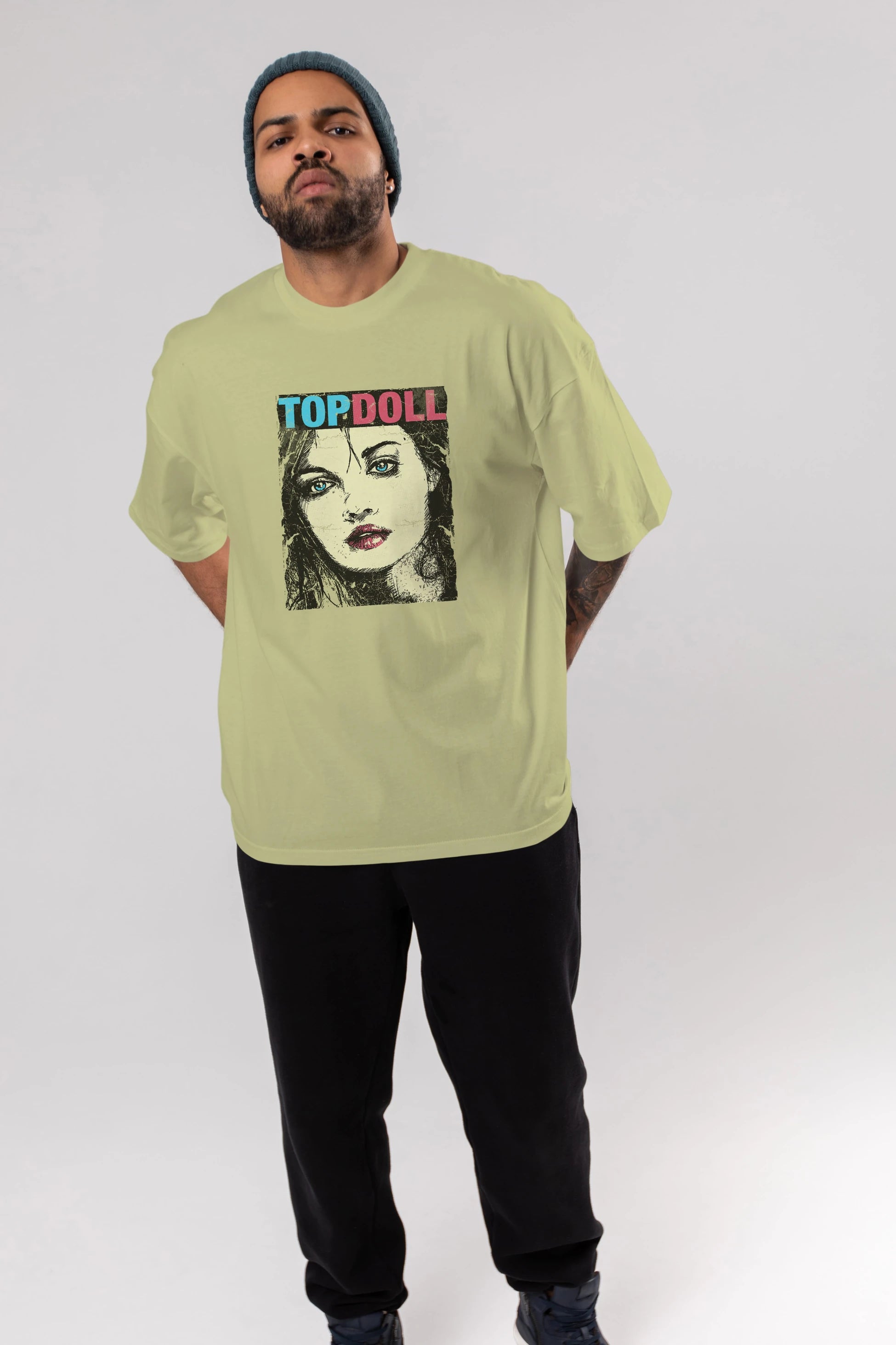 Topdoll Streetwear Ön Baskılı Oversize t-shirt Erkek Kadın Unisex