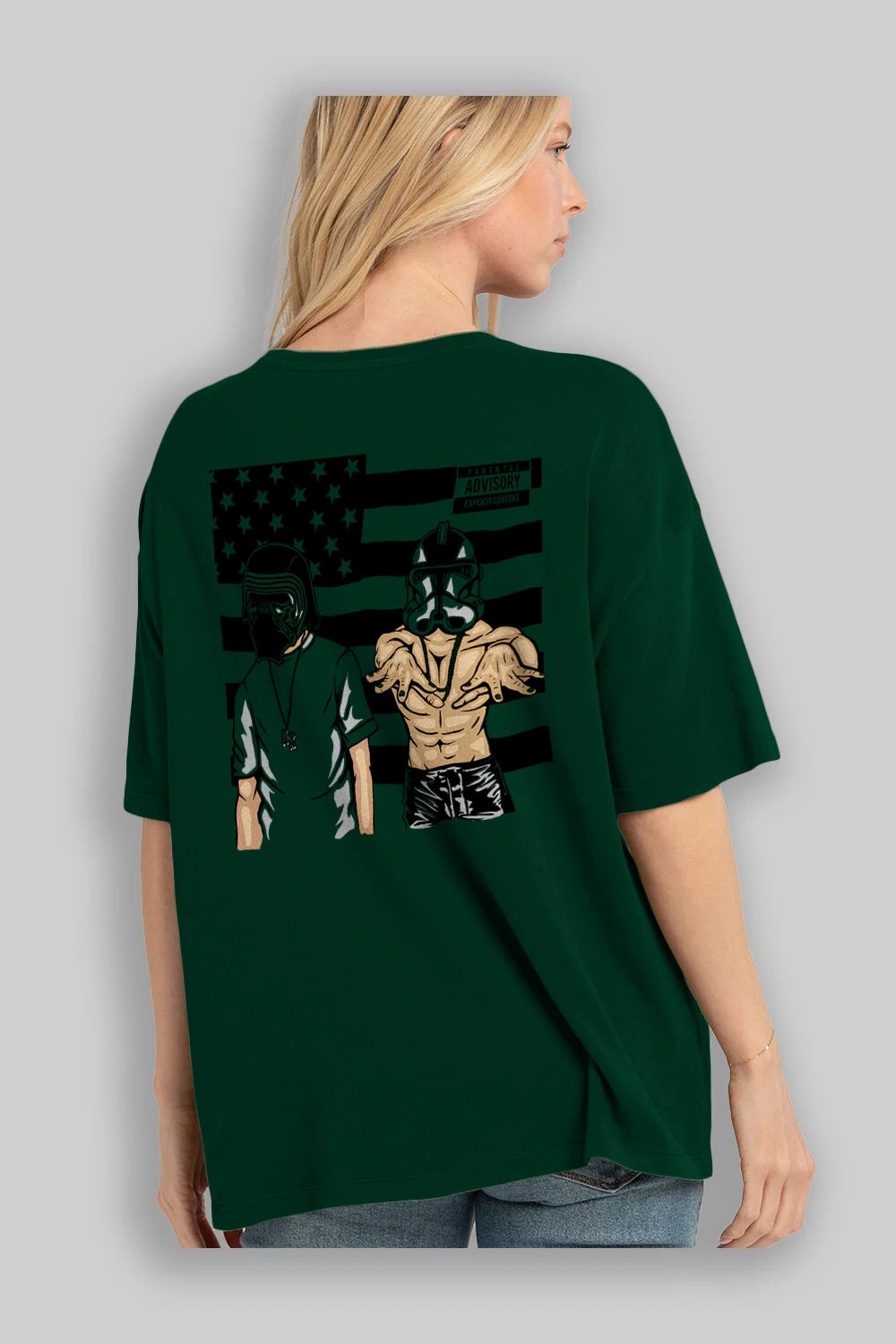 Darkonia Arka Baskılı Oversize t-shirt Erkek Kadın Unisex %100 Pamuk