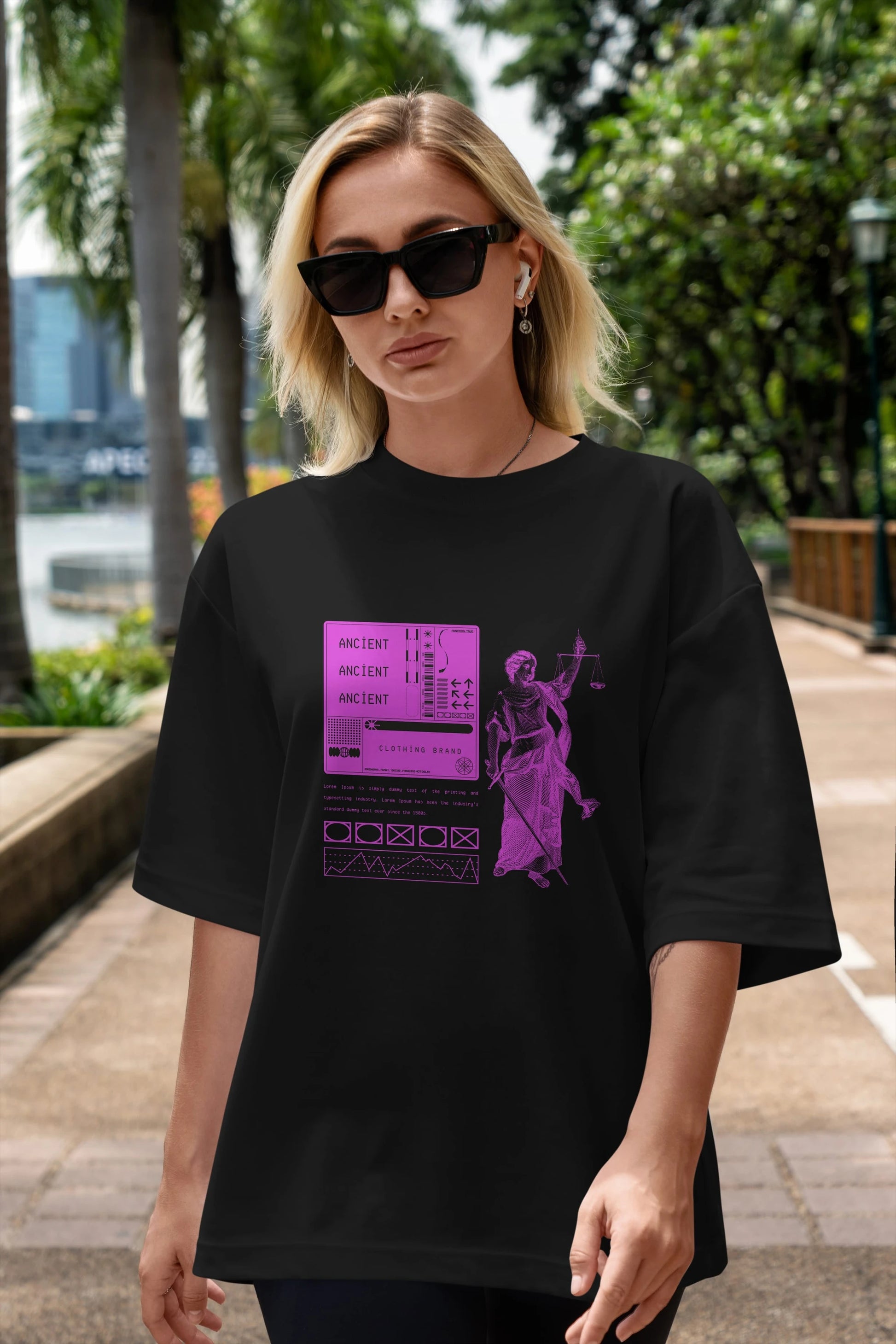 Ancient Streetwear Ön Baskılı Oversize t-shirt Erkek Kadın Unisex
