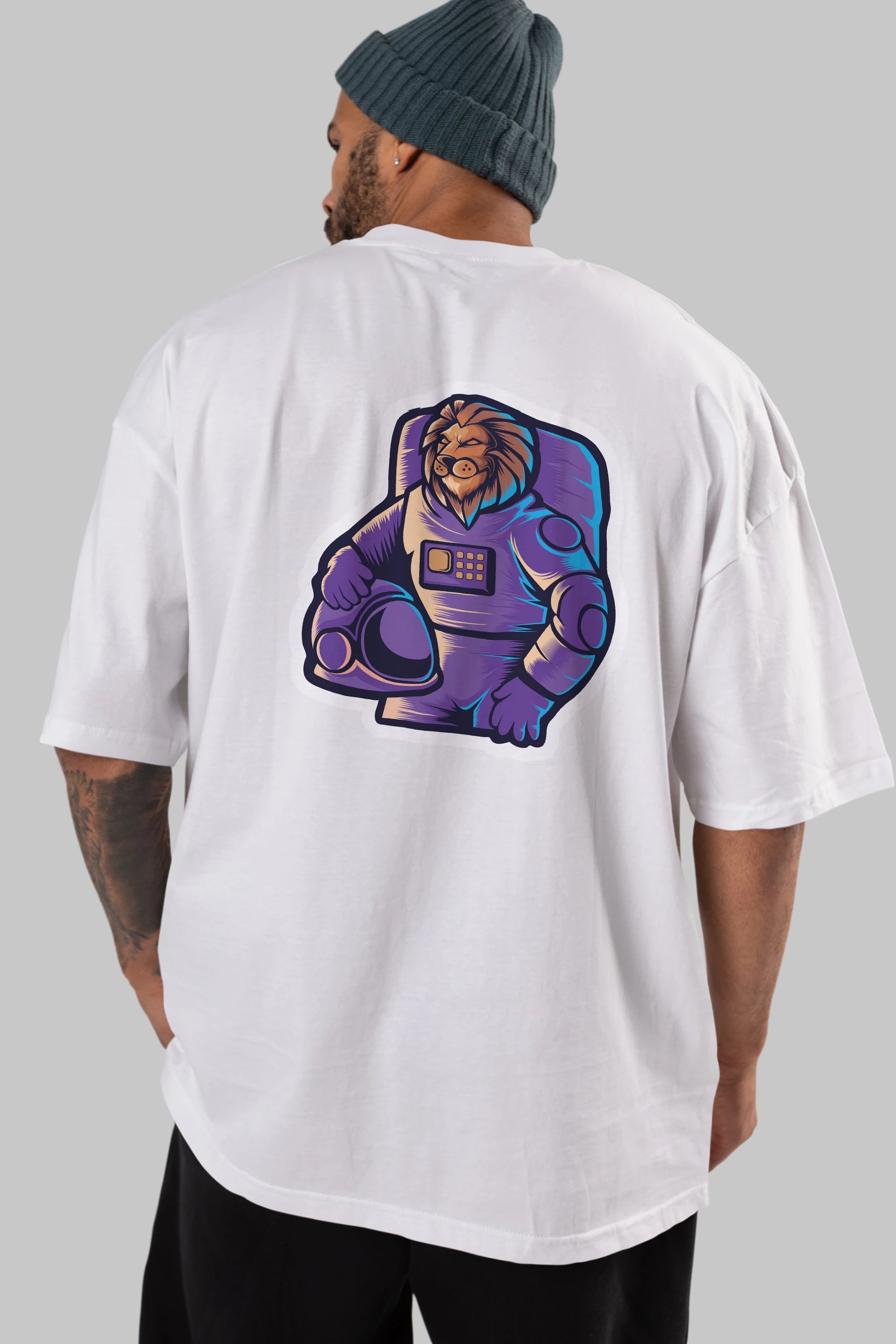 Astroking Sticker Arka Baskılı Oversize t-shirt Erkek Kadın Unisex