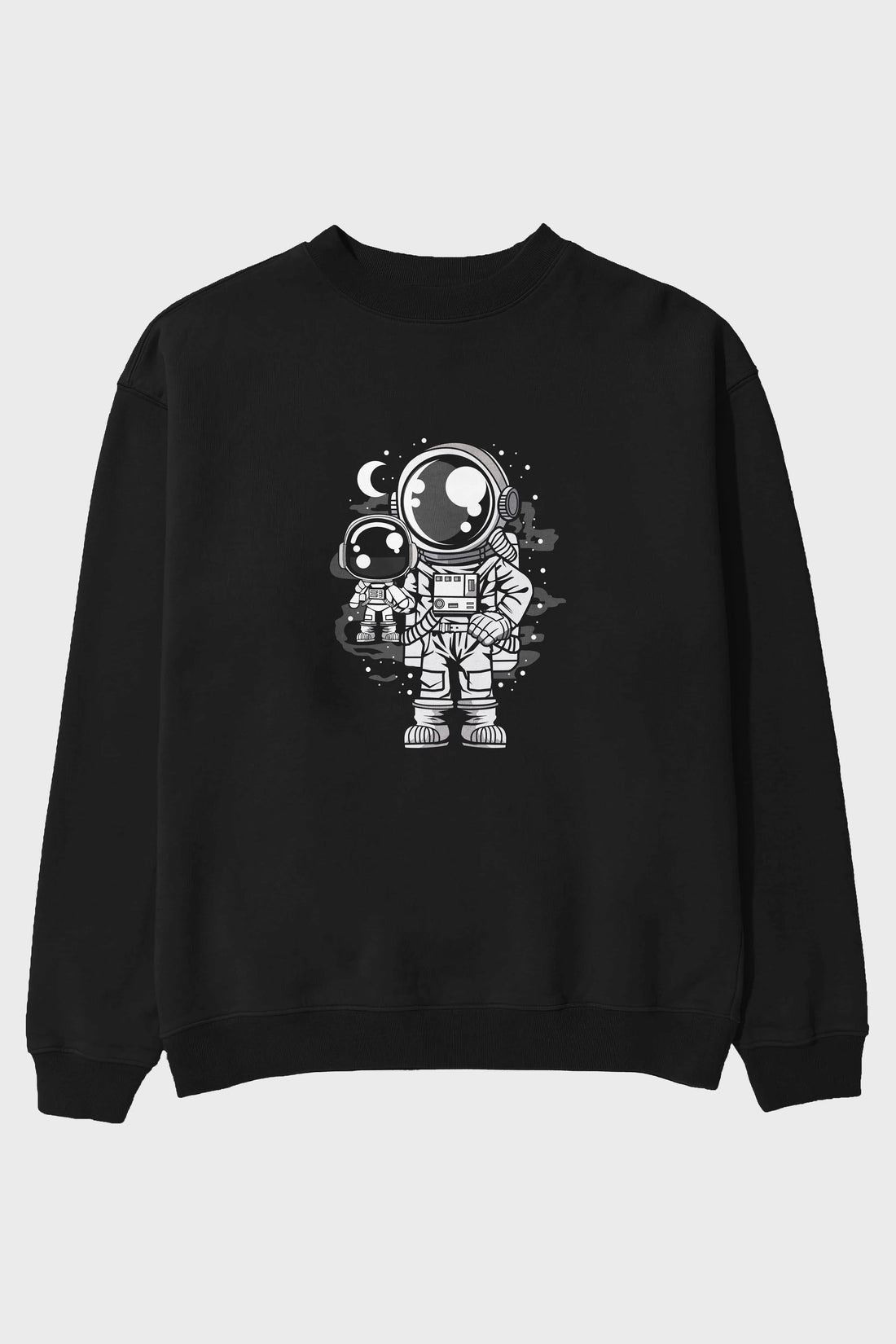 Astronaut And His Doll Ön Baskılı Oversize Sweatshirt Erkek Kadın Unisex